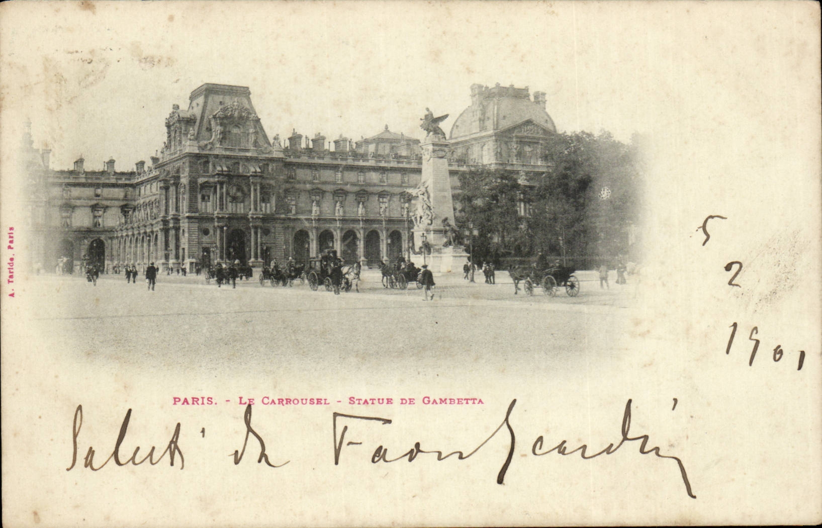 Paris - 1 - Le Carrousel - Statue de Gambetta - CPA 