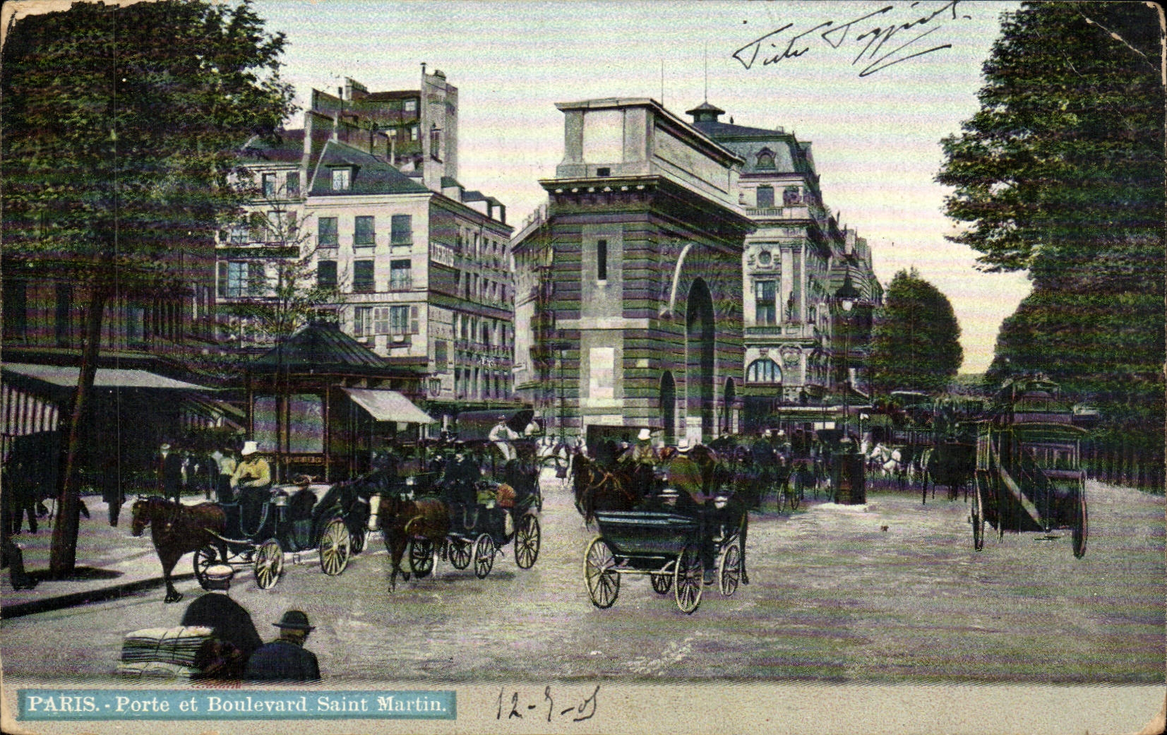 Paris - 10 - Gate and Boulevard Saint Martin - CPA