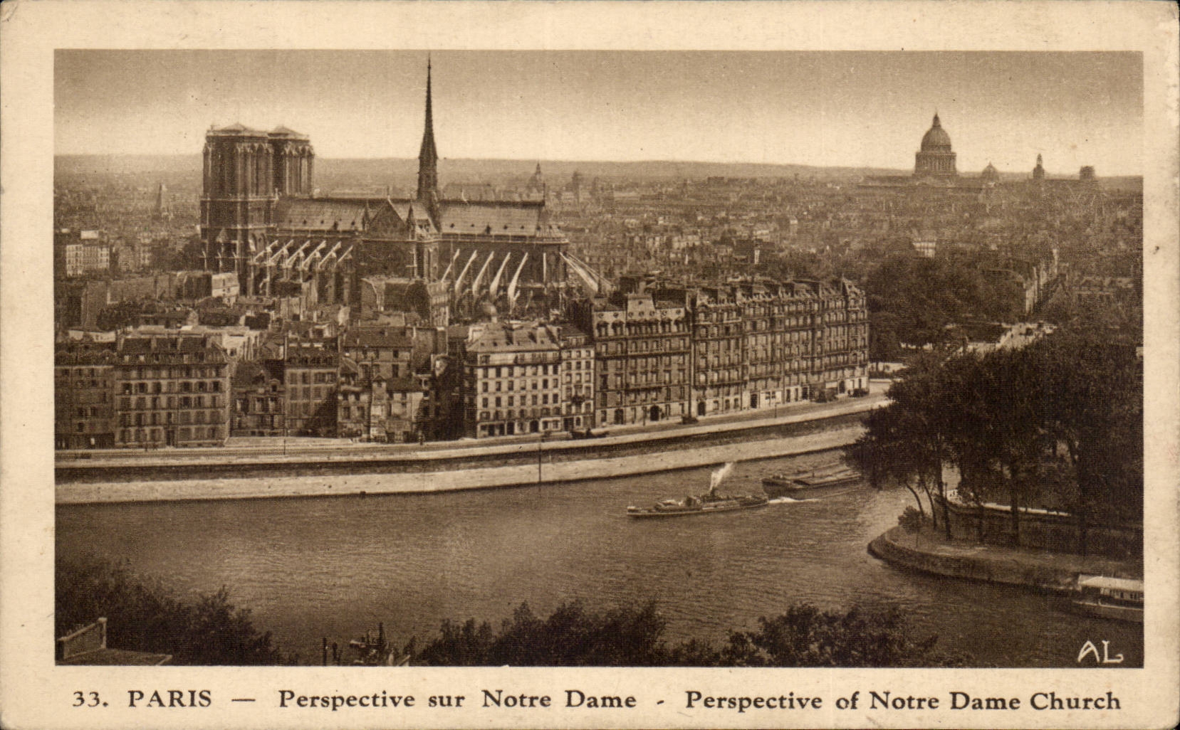 Paris - 4 - Perspective sur Notre Dame - CPA