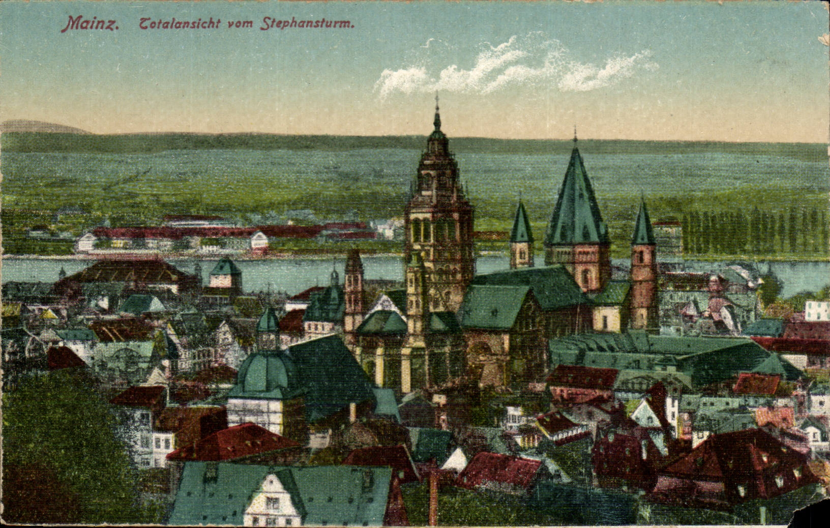 Germany - Deutschland - Mainz - Totalansicht vom Stephansturm - CPA