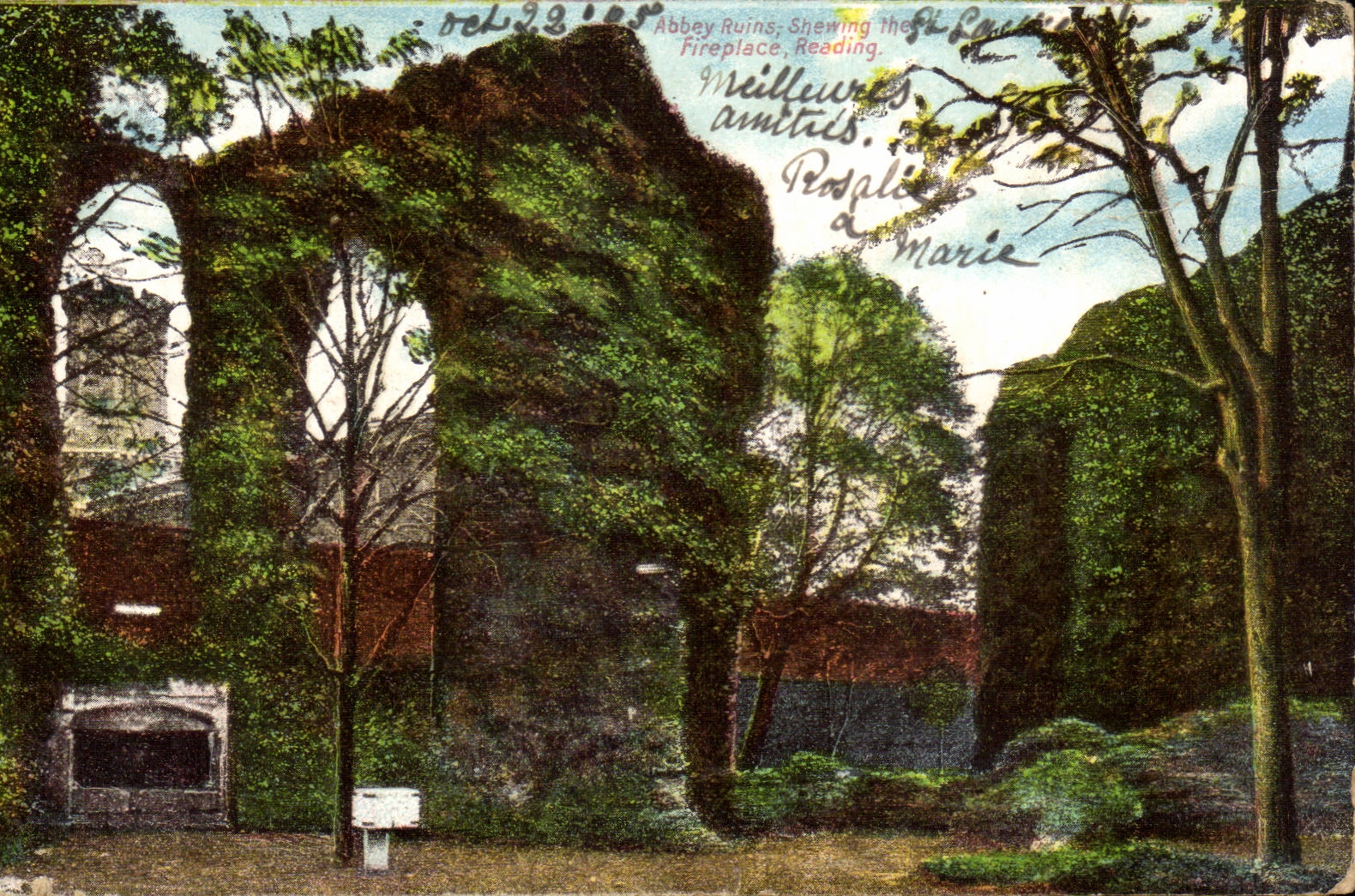 England - England - Reading - Abbey Ruins - Shening the fireplace - CPA