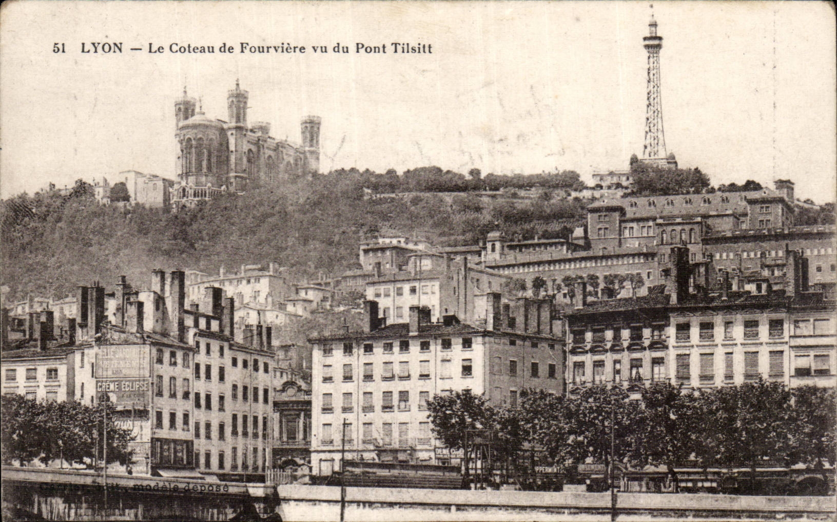 CPA Lyon Slope of Fourviere seen of the Tilsitt bridge