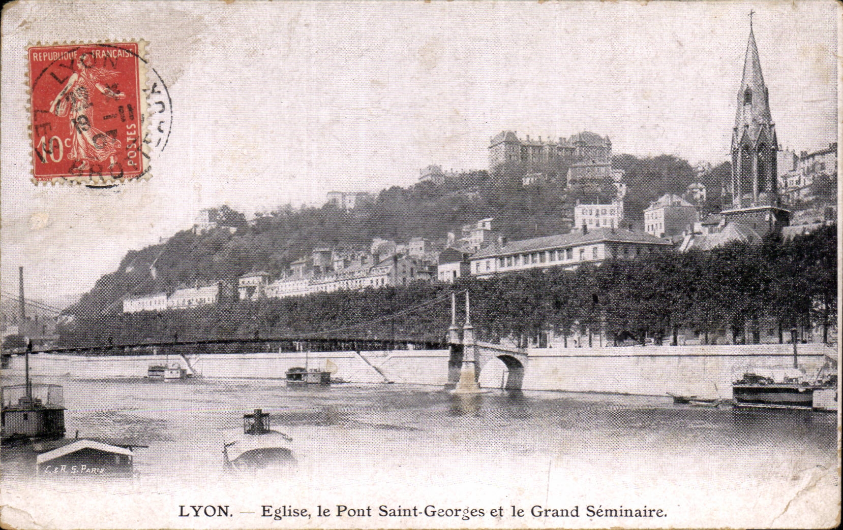 CPA Lyon Church the bridge Saint Georges and the great seminar