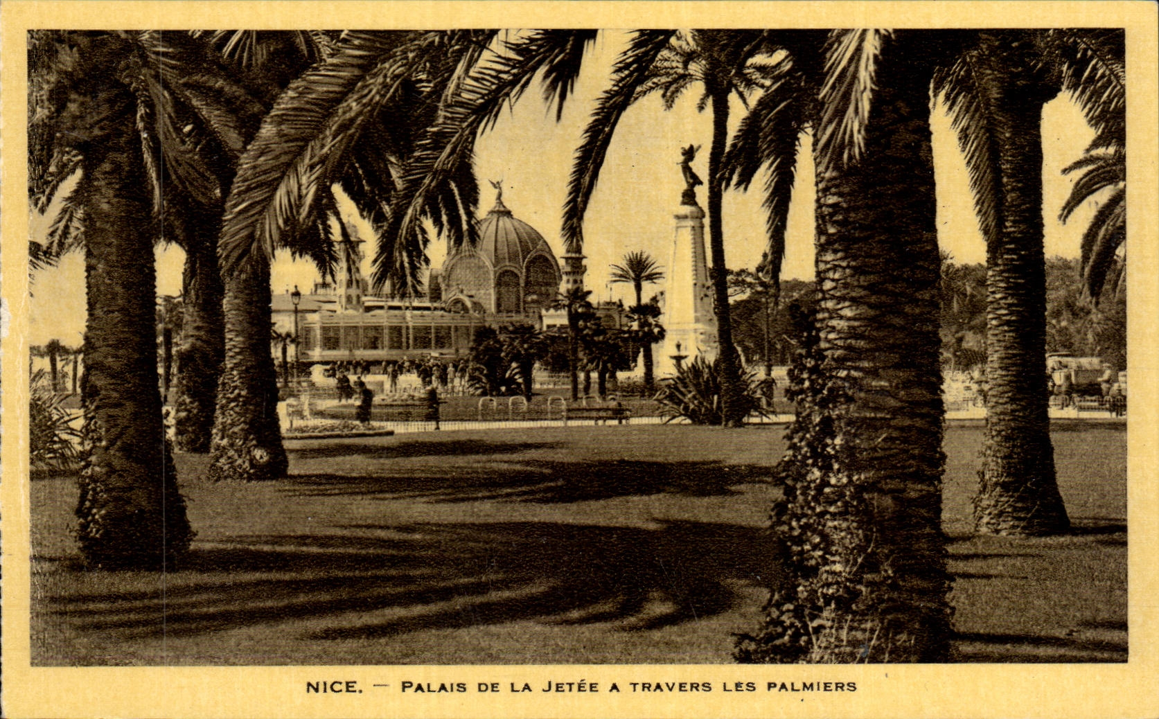 CPA Nice Palate of the pier through the palm trees