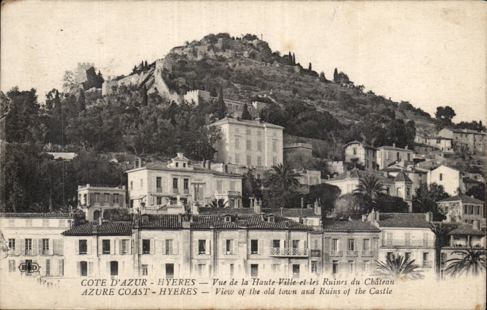 CPA Hyeres gesehen von der oberen Stadt und von den Ruinen des Schlosses