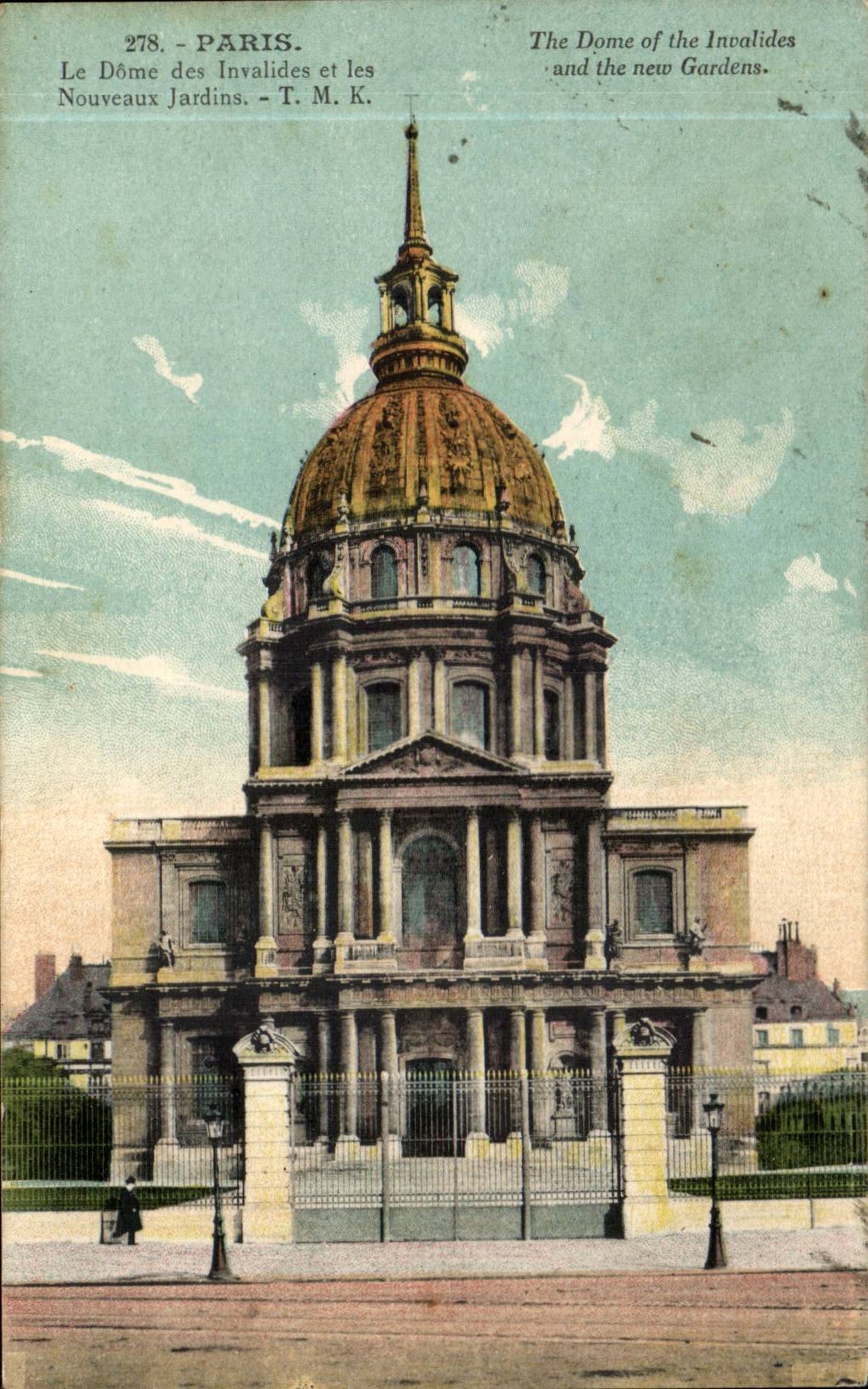 Paris - 7 - Dome of Invalides and New Gardens - CPA