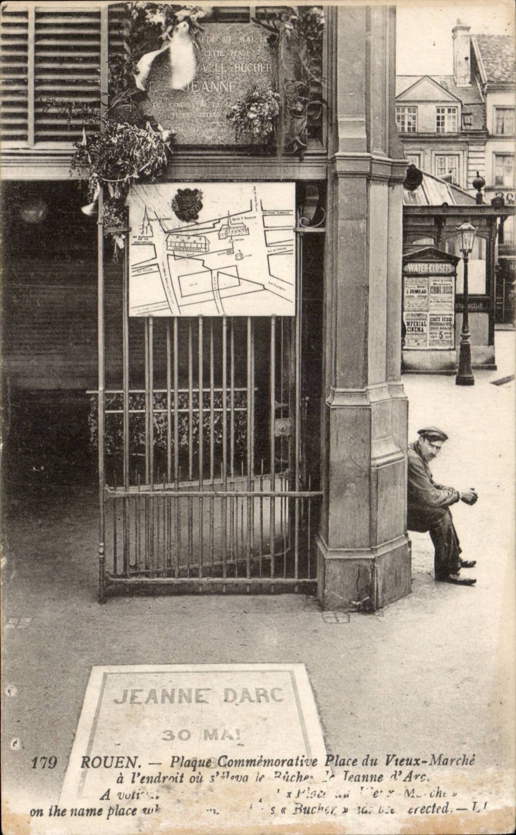 Rouen - Commemorative plate - Place of the Old Market - CPA