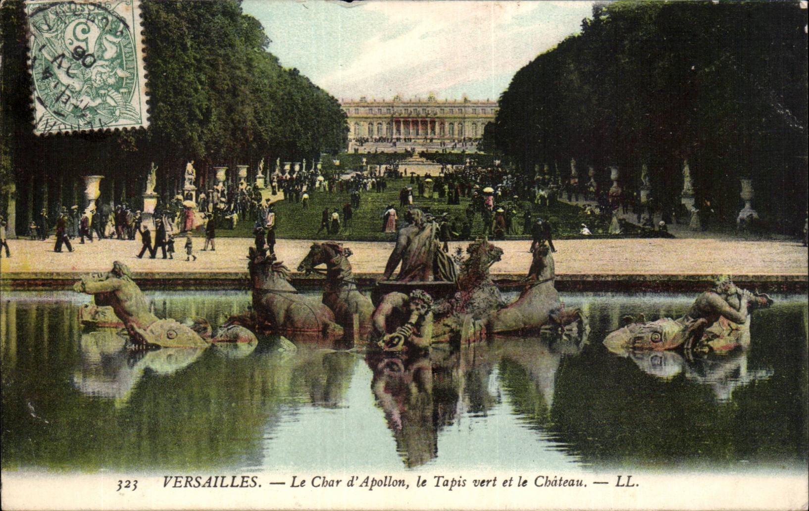 Versailles - the Tank of Apollo - the Green Carpet and the Castle - CPA