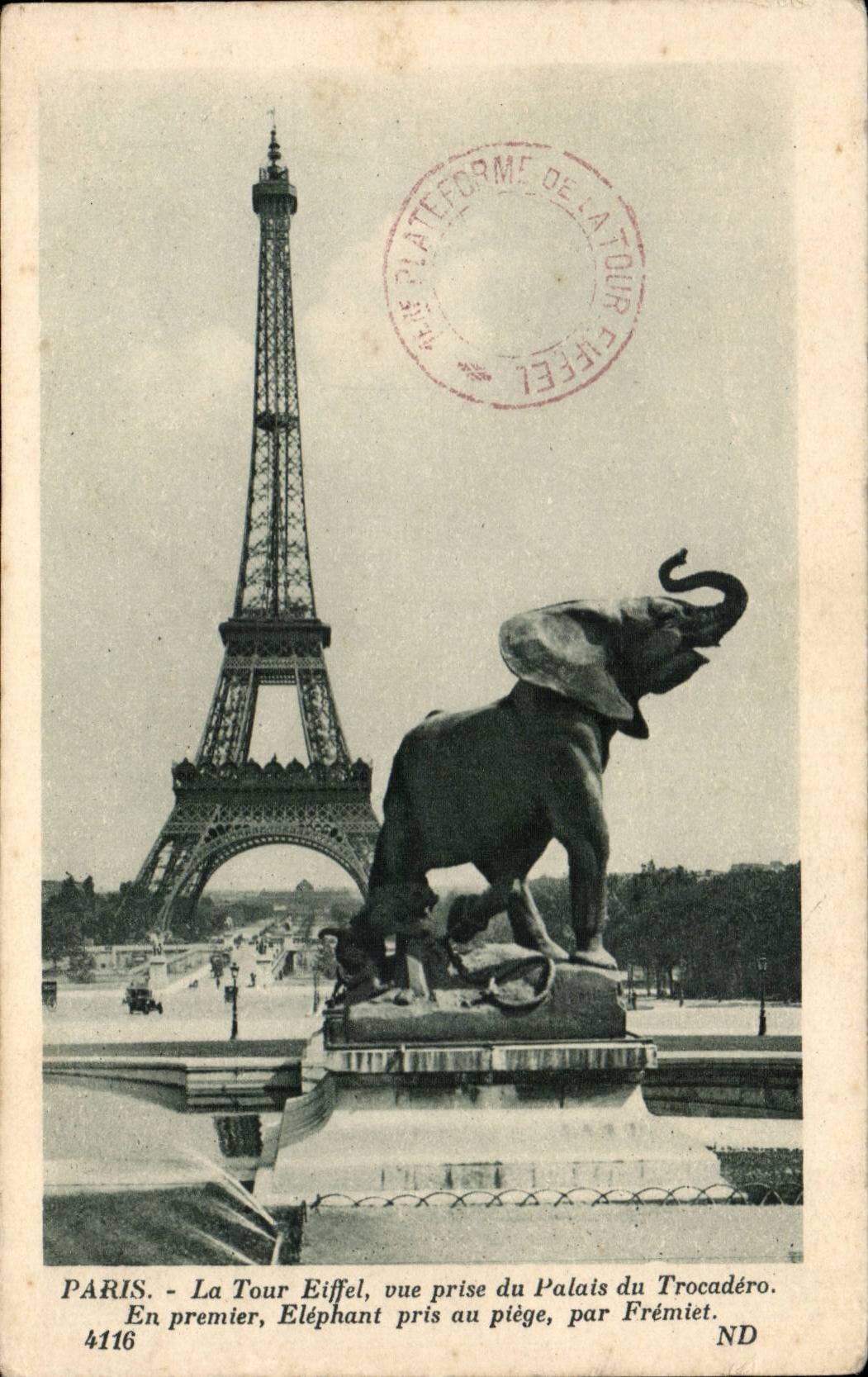 Paris - 7 - Eiffel Tower - Eiffel Tower - elephant - CPA