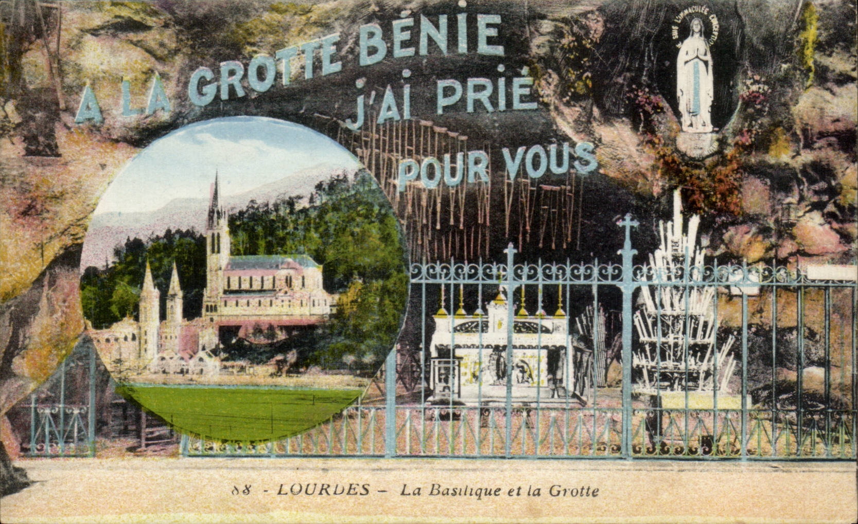 Lourdes - Blessed Cave - I have Request for you - CPA