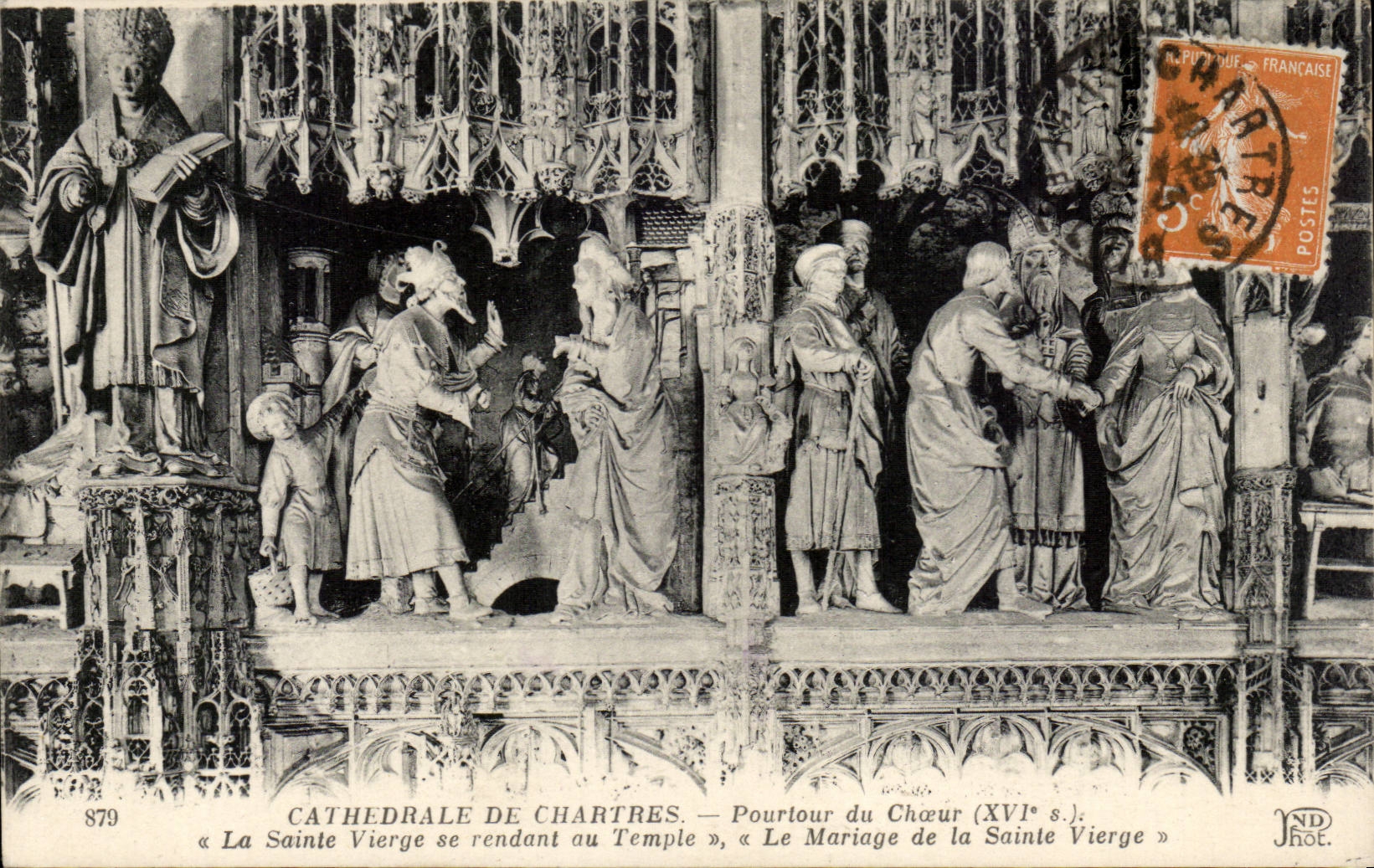 Chartres - the Cathedral - detail - CPA