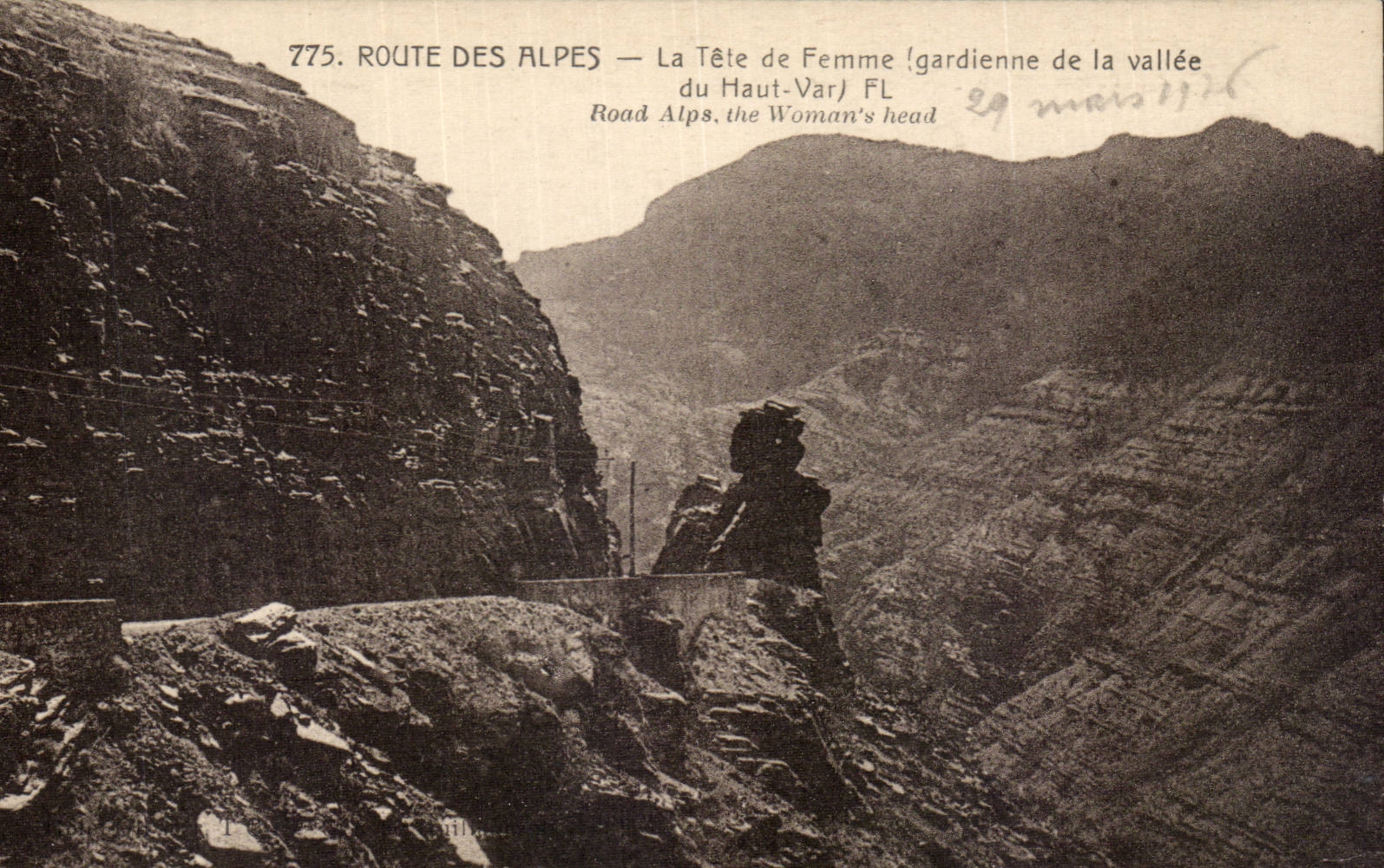 Route des Alpes - La Tete de Femme - Gardienne de la Vallee du Haut Var - CPA 