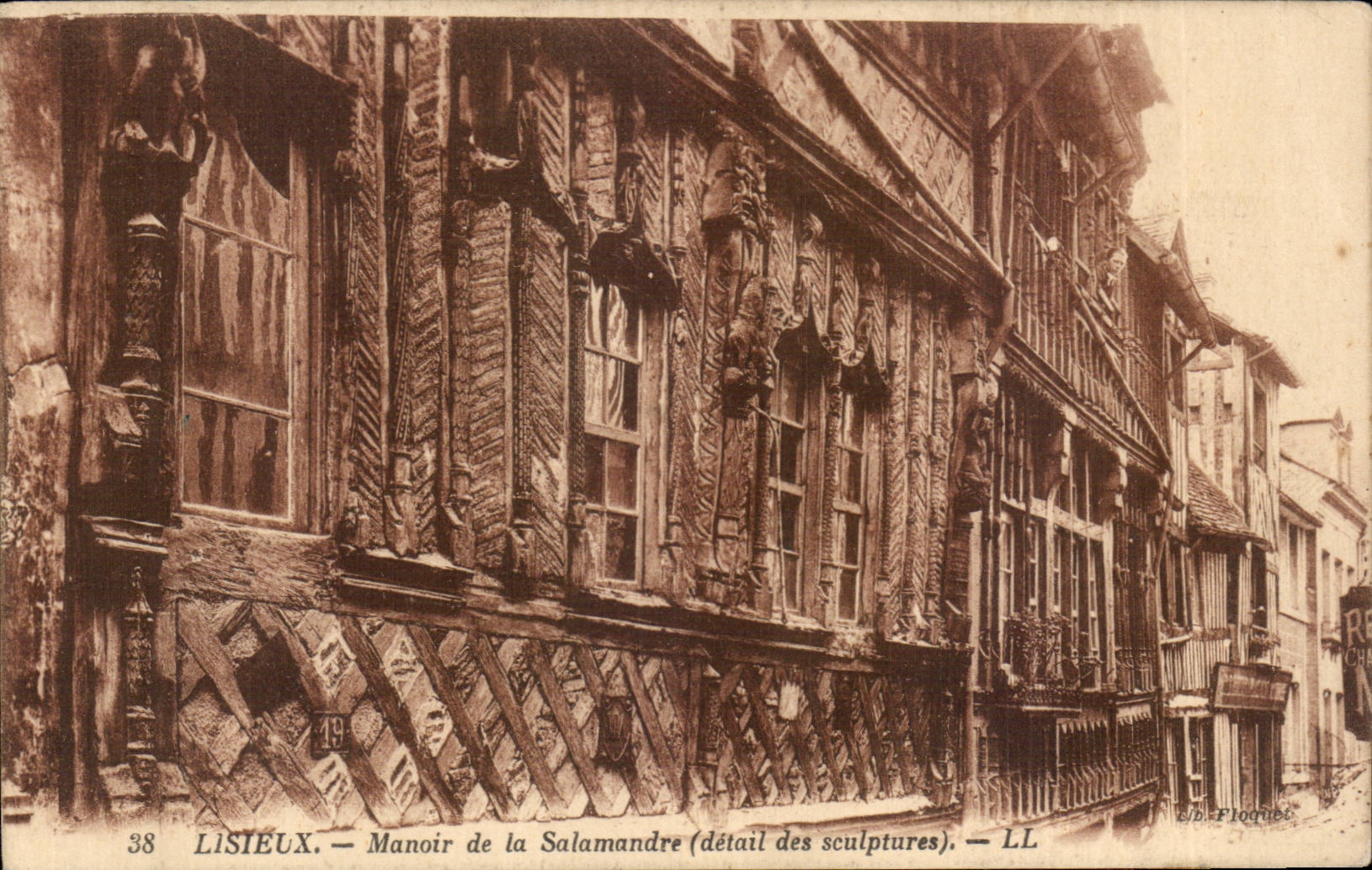 Lisieux CPA Landsitz des Salamanderdetails der Skulpturen