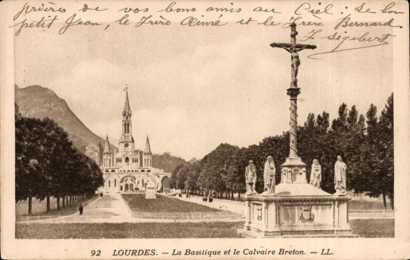 Lourdes - Basilica and Breton Martyrdom - CPA