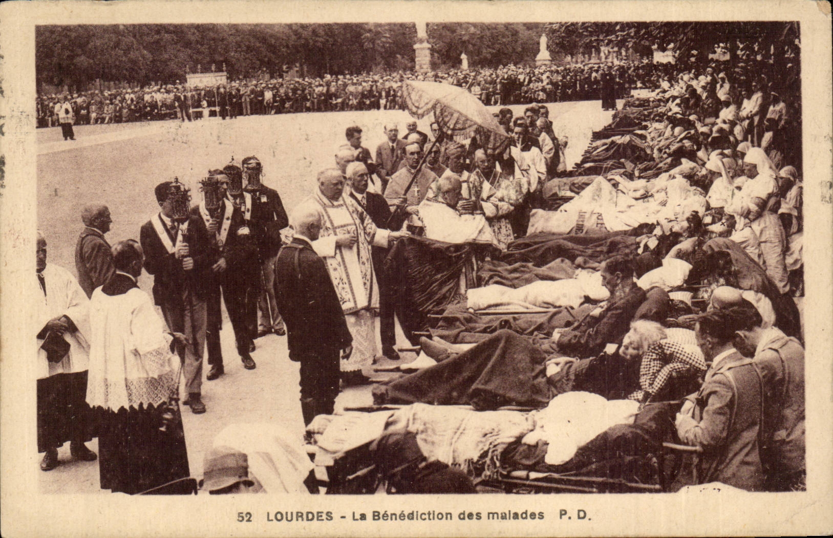 Lourdes - the Blessing of the Patients - CPA