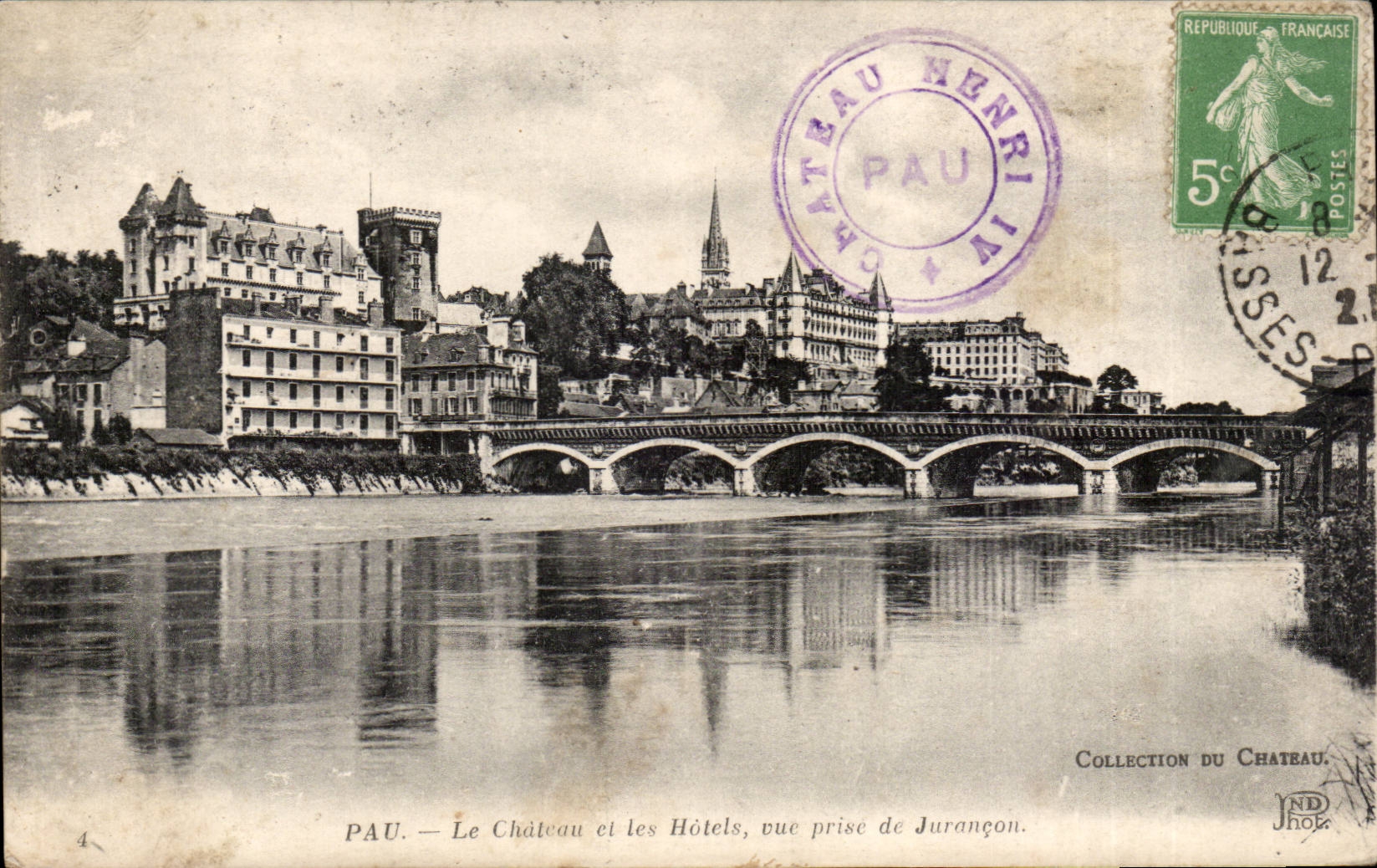 Pau - das Schloss und die Hotels - CPA