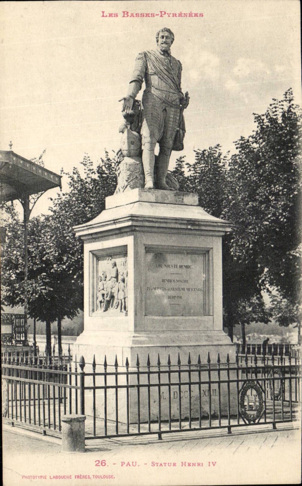 Pau - Statue von Henri IV - CPA