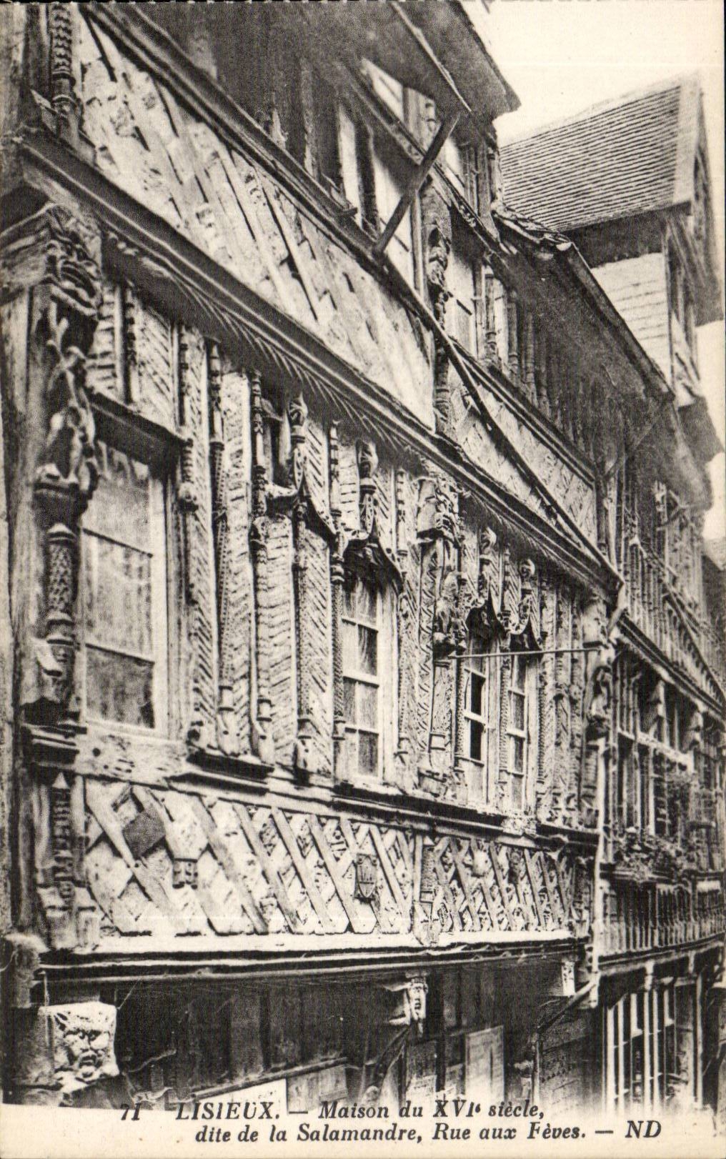 CPA Lisieux Haus vom 16 bekannt als eins der Salamander-Strasse zu den Saubohnen