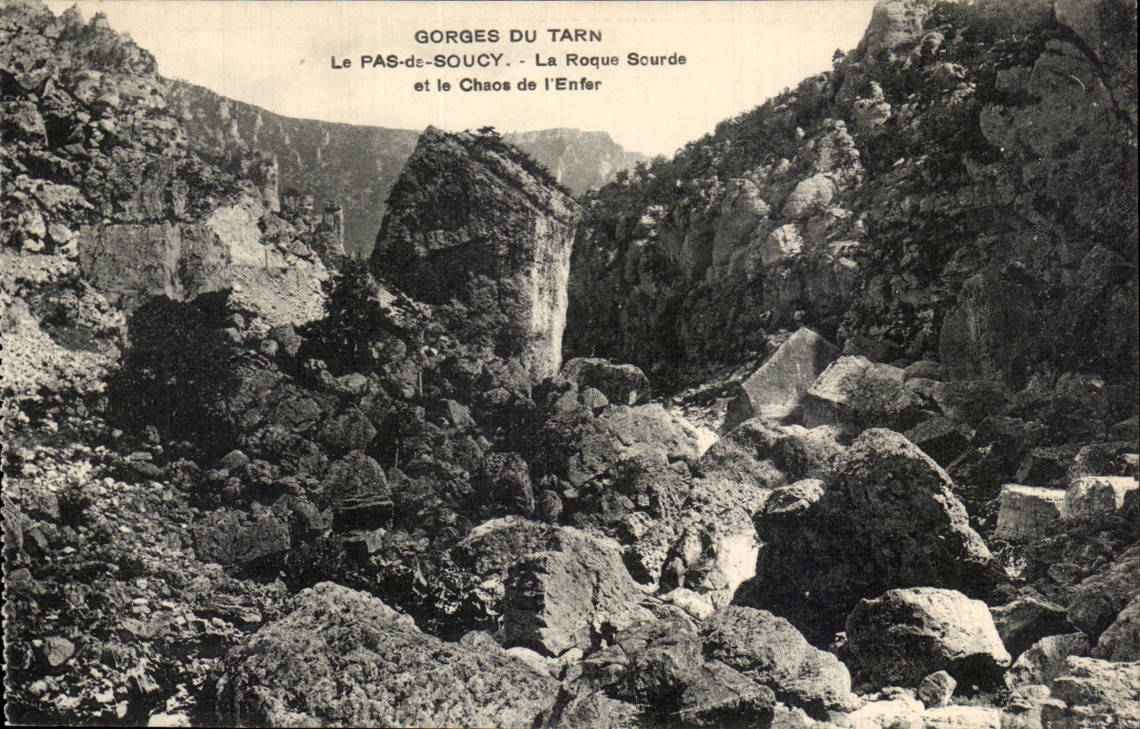 CPA Falls of the Tarn the step of Soucy castling deaf person and the chaos of the hell