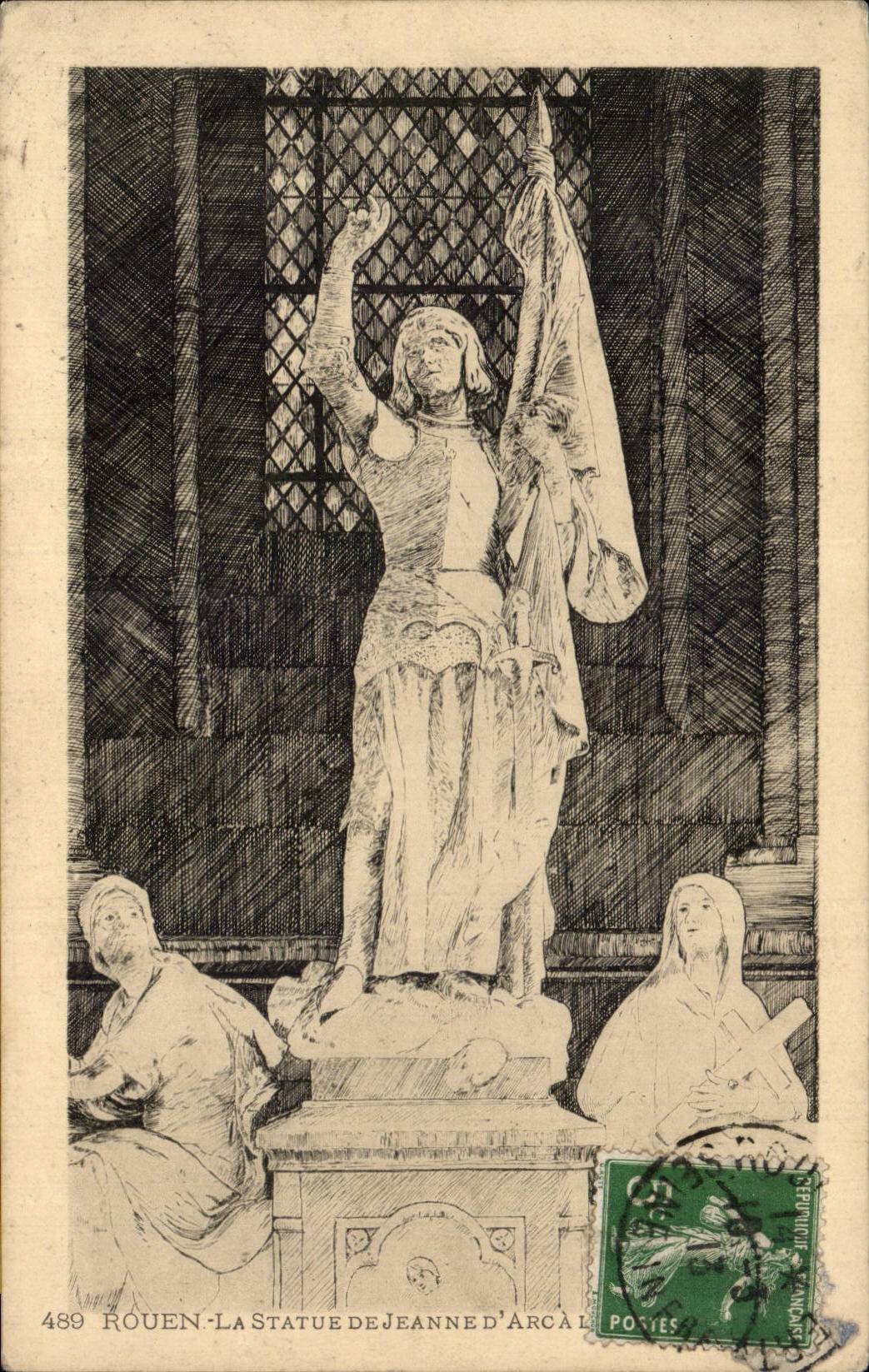 CPA Rouen Statue of Jeanne of arc