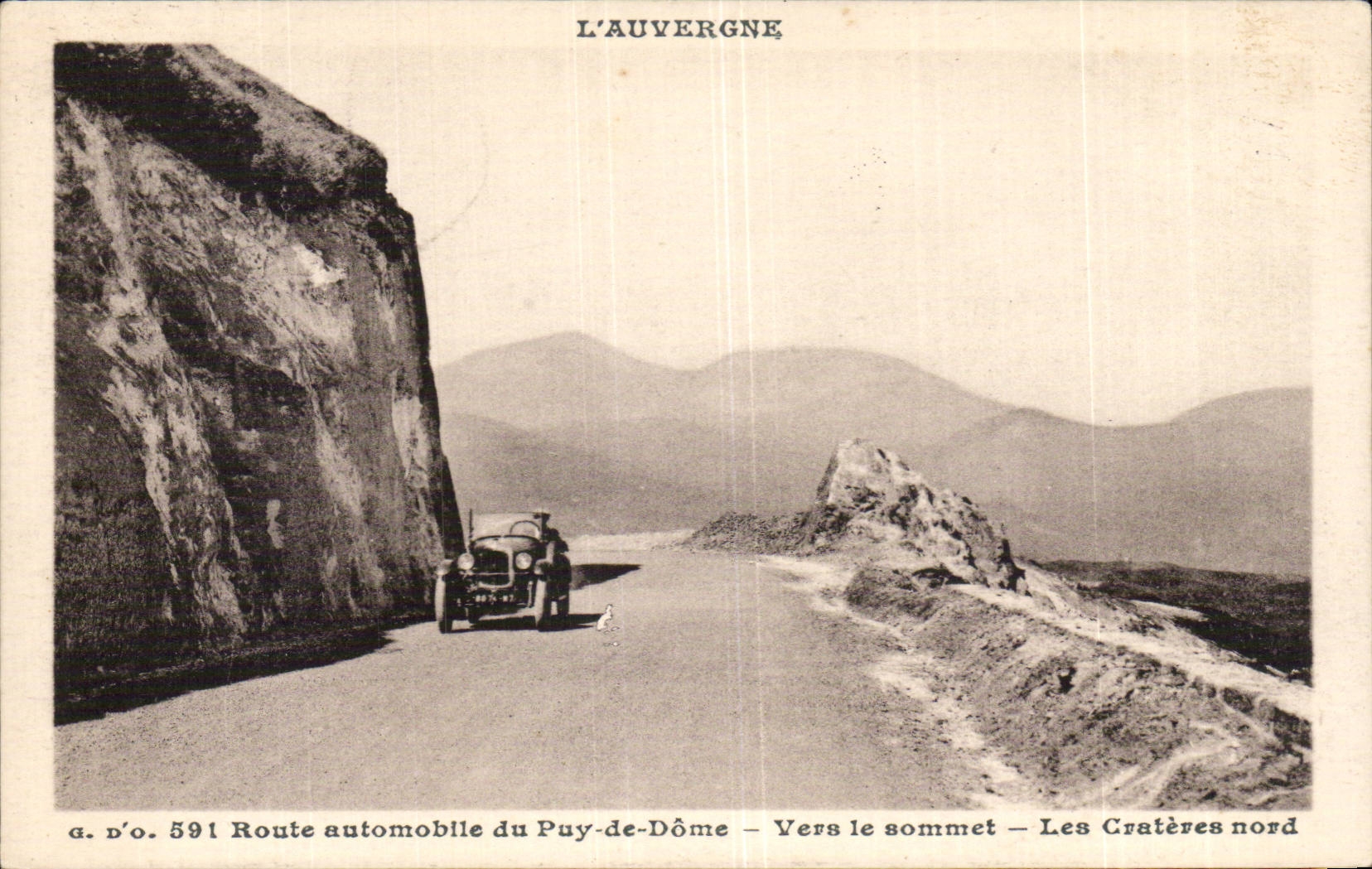 Automobile CPA Road of Puy de Dome Towards the top craters northern