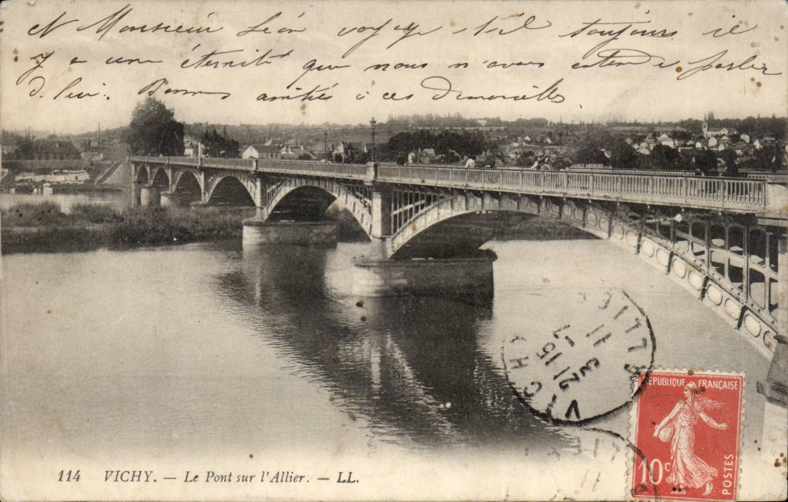 CPA Vichy Le pont sur l'Allier