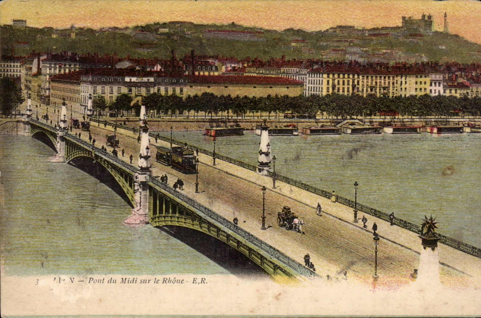 CPA Lyon bridge of the South on the Rhone
