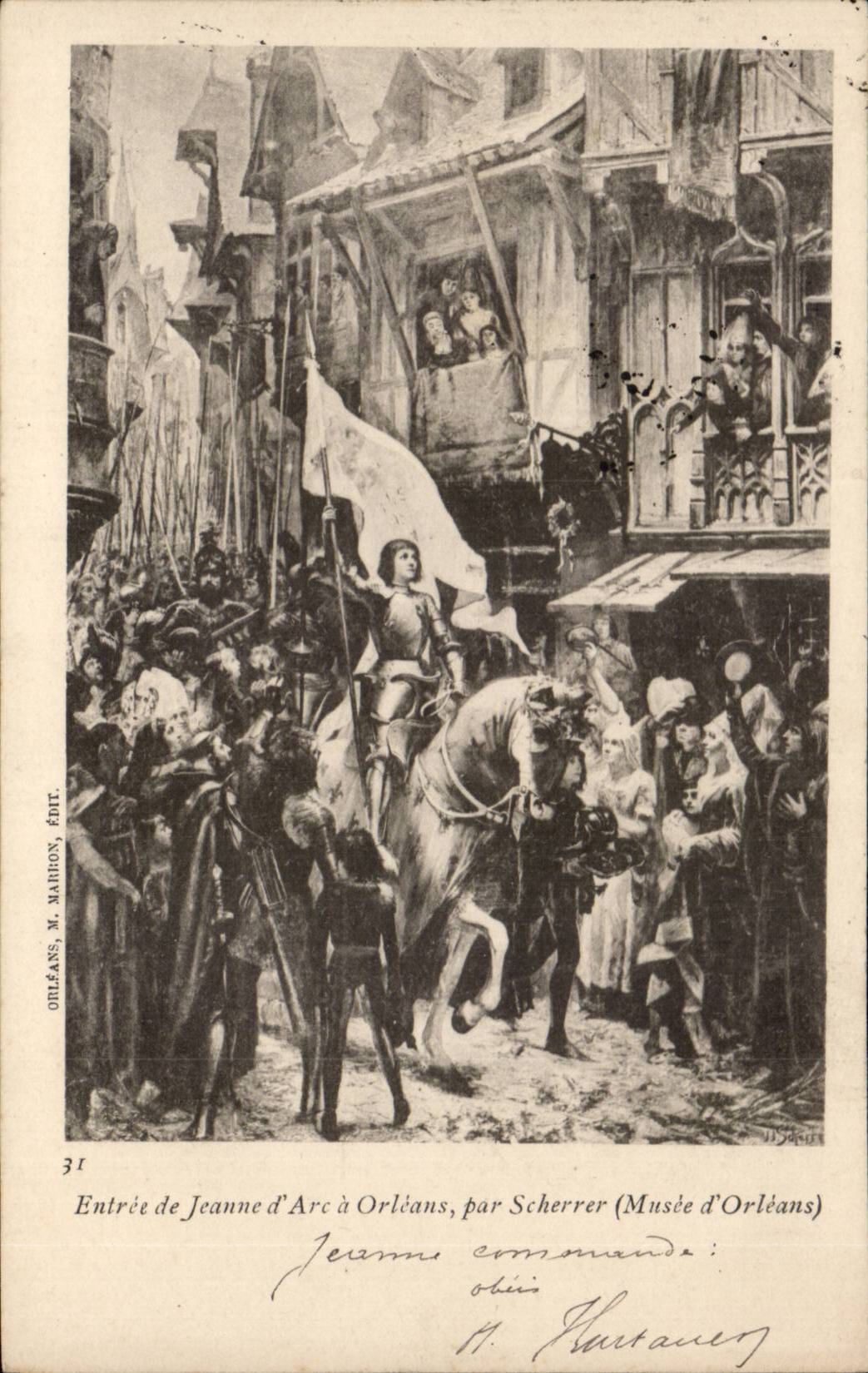 CPA Orleans Entering of Jeanne of arc has Orleans by Scherrer Musee of Orleans