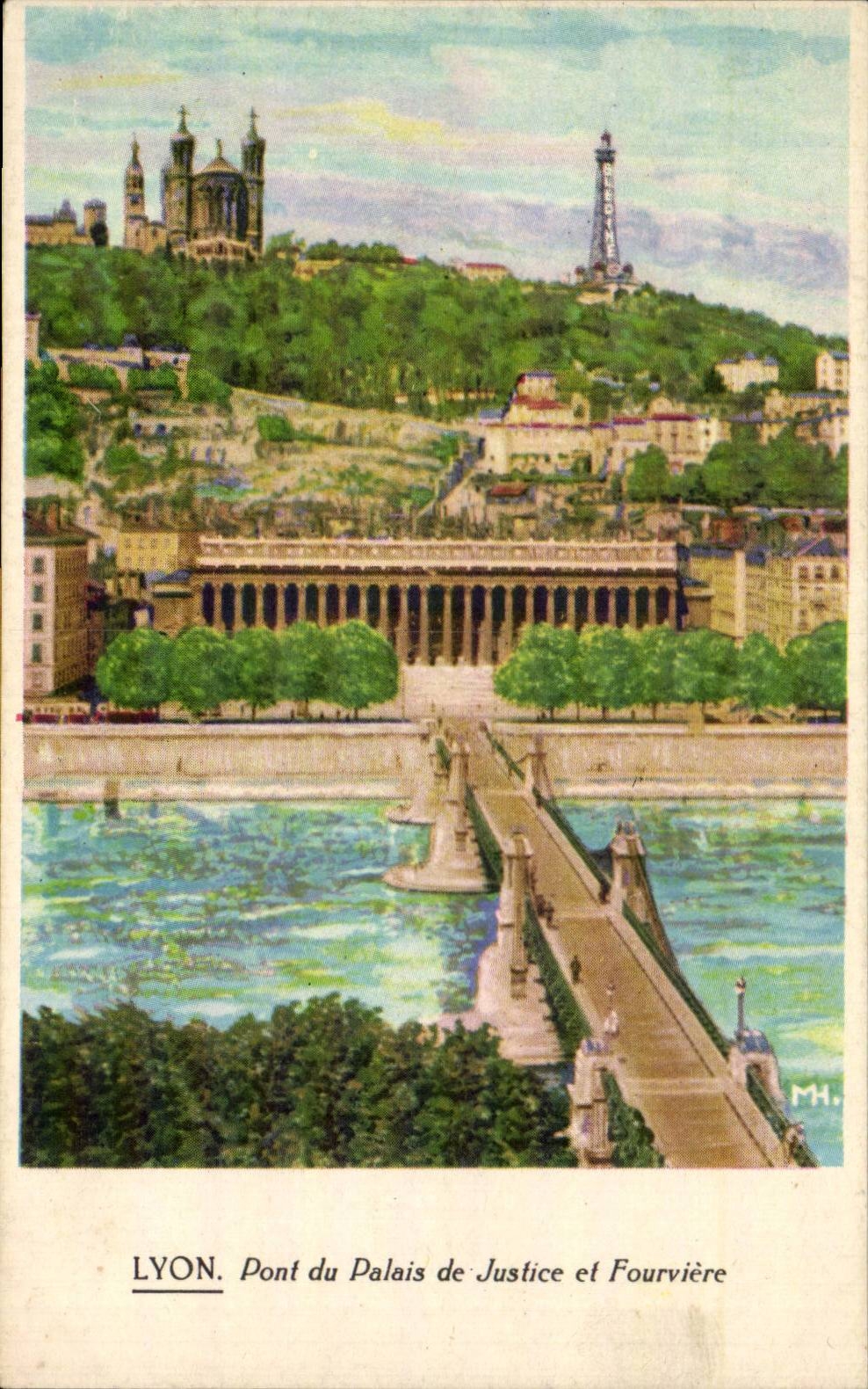 Lyon CPA Bridge of the law courts and Fourviere