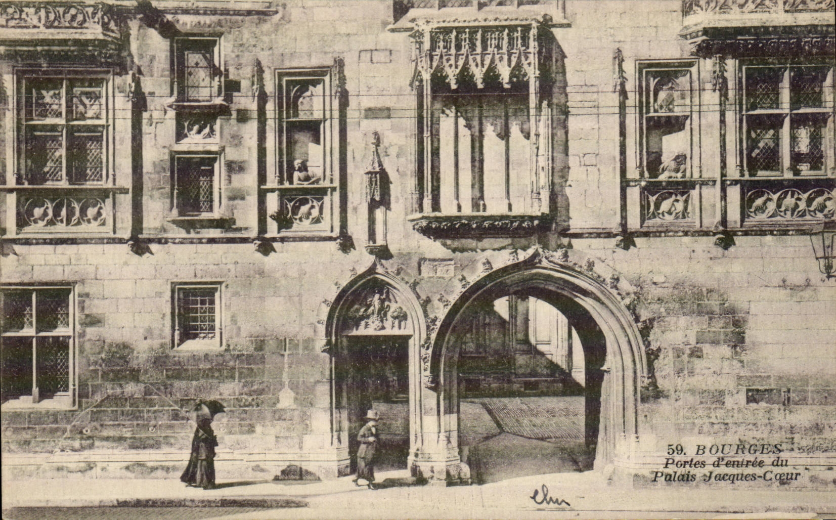 CPA Bourges Main doors of the palate Jacques heart