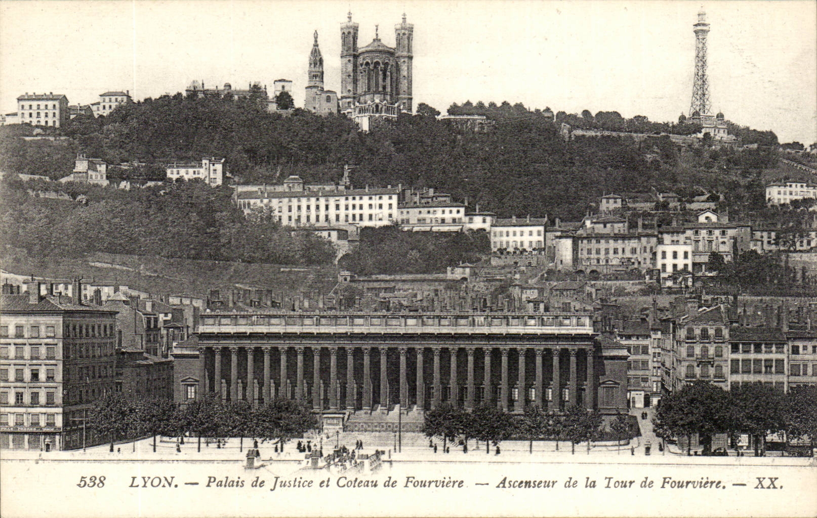 Lyon CPA Law courts and slope of Fourviere Elevator of the Tower of Fourviere