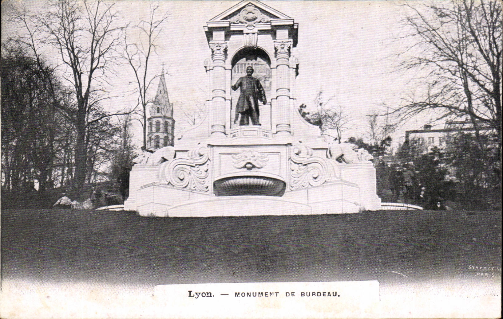 Lyon CPA Monument of Burdeau Publicity Clock of Auxerre