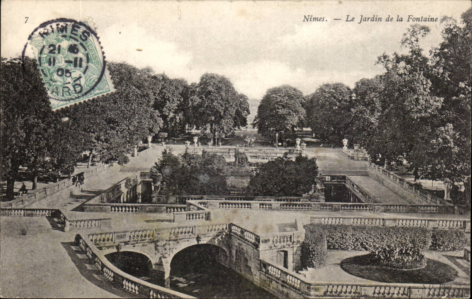 Garten Nimes-CPA des Brunnens
