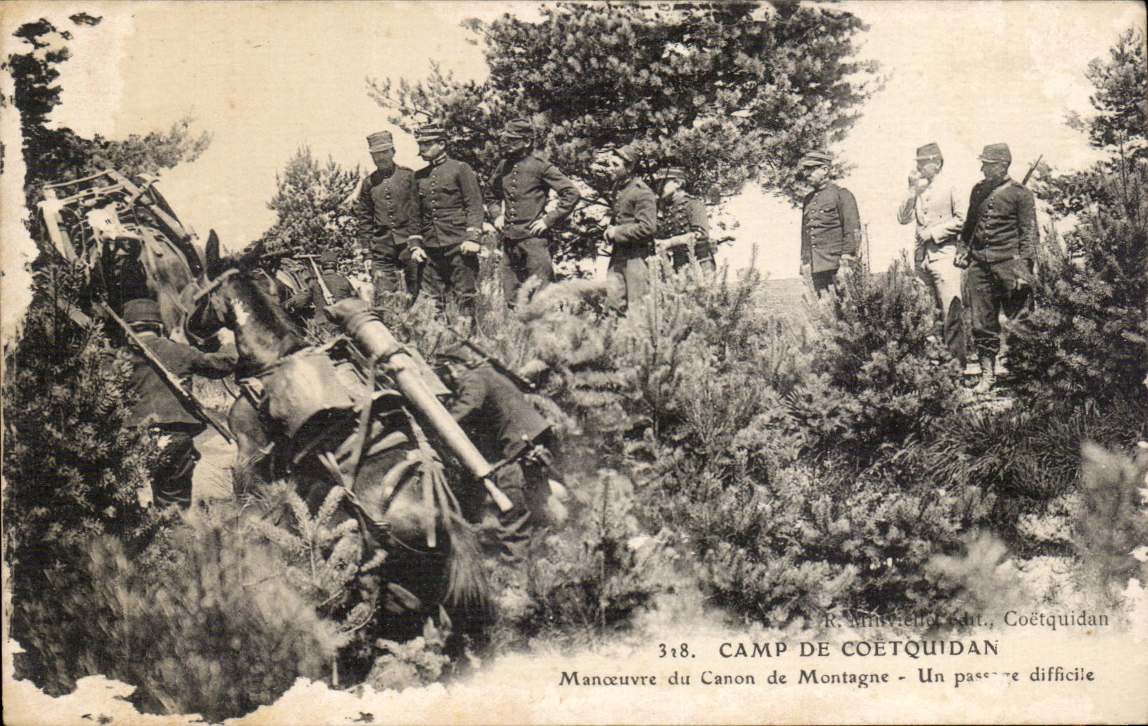 CPA Camp of Coetquidan Operates gun of Mountain a difficult passage Militaria
