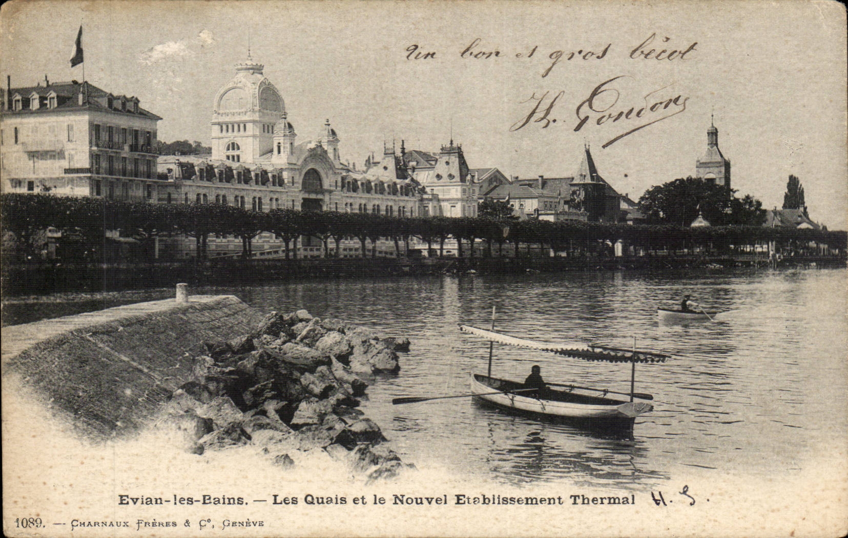 CPA Evian les Bains quays and new hydropathic establishment