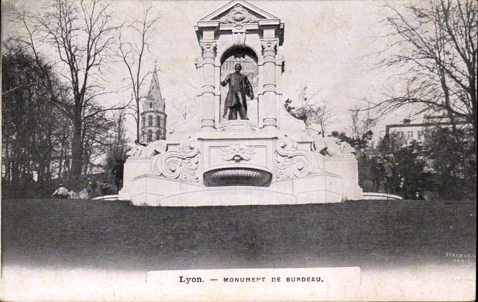 Lyon CPA Monument of Burdeau Publicity Clock of Auxerre