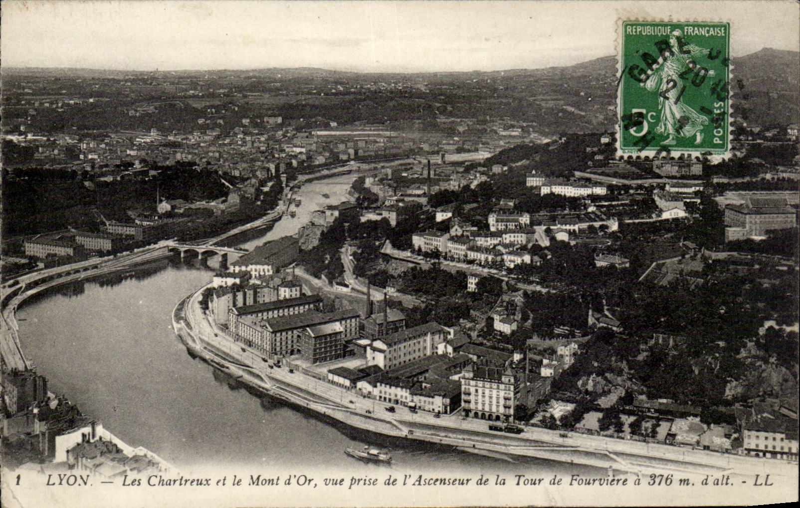 Lyon CPA Carthusian monks and gold the Mount seen from of the elevator of the Tower of Fourviere