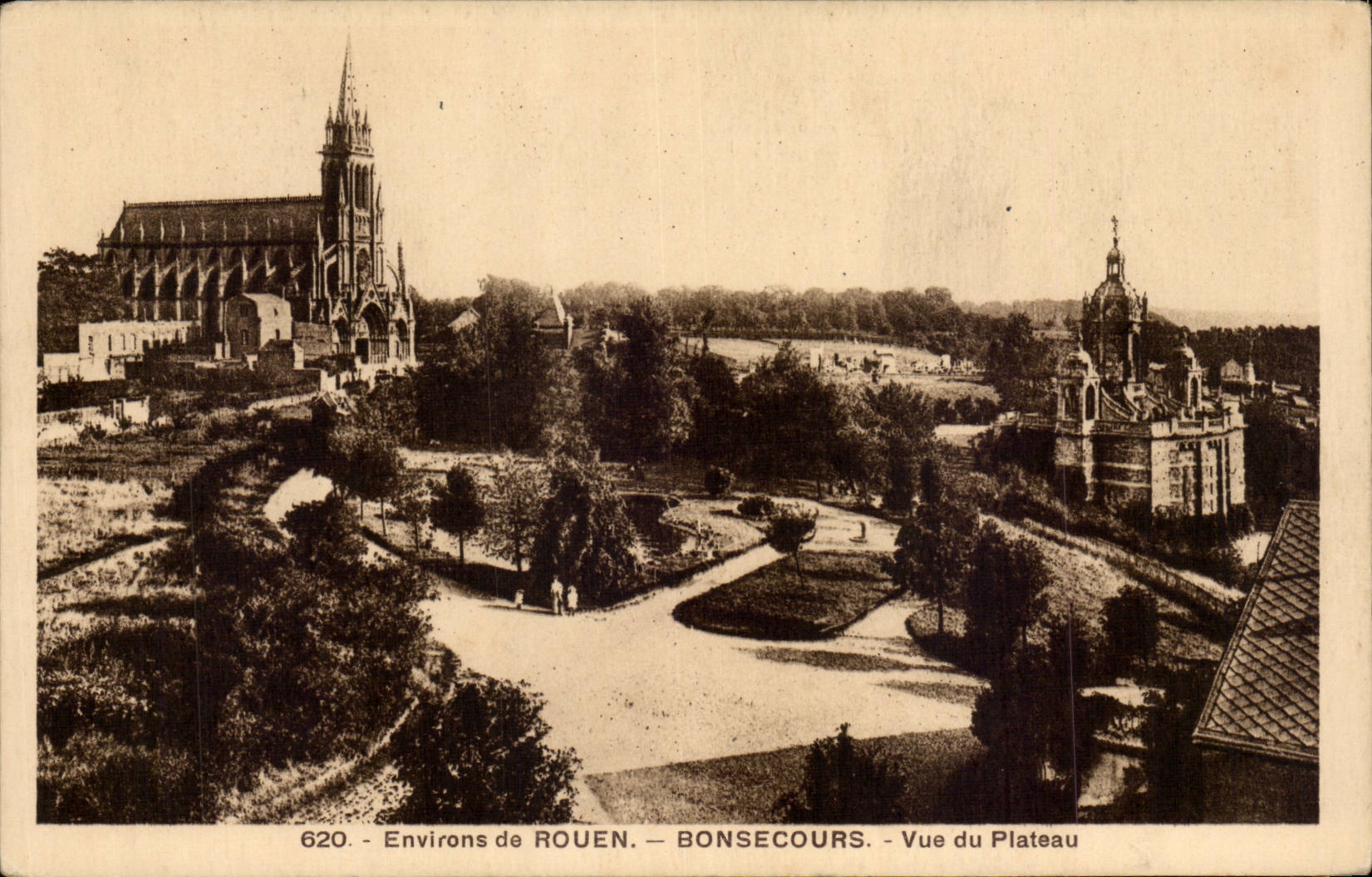 CPA Surroundings of Rouen Bonsecours Seen of the plate