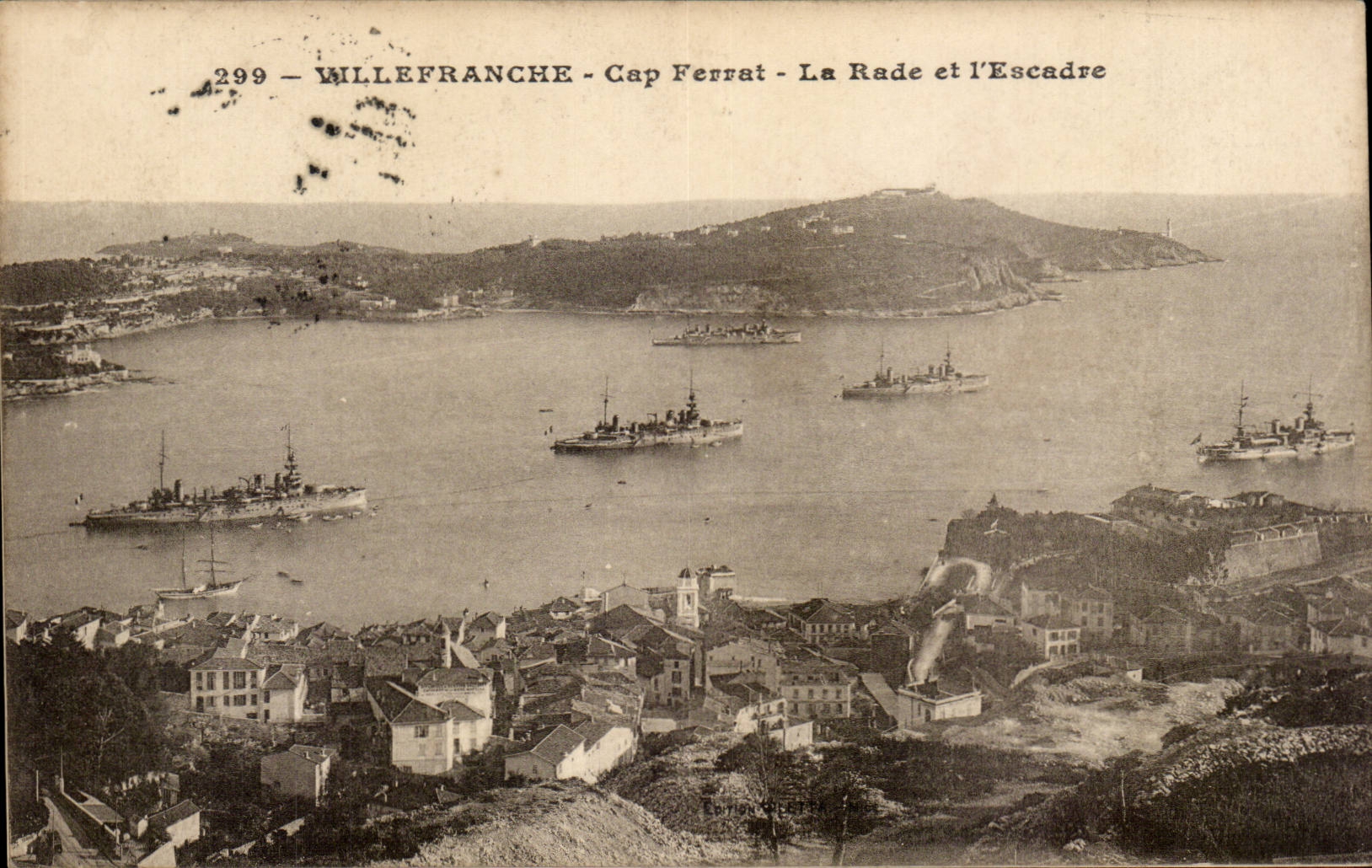CPA Villefranche Cape Ferrat roads and the squadron