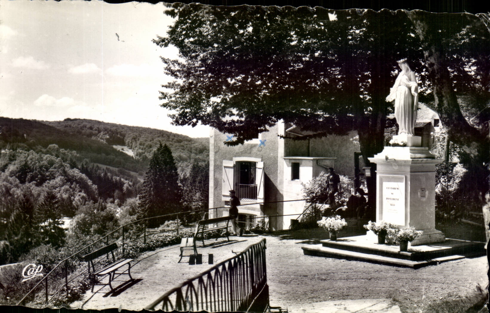 CPA Plombieres baths the virgin and the terrace