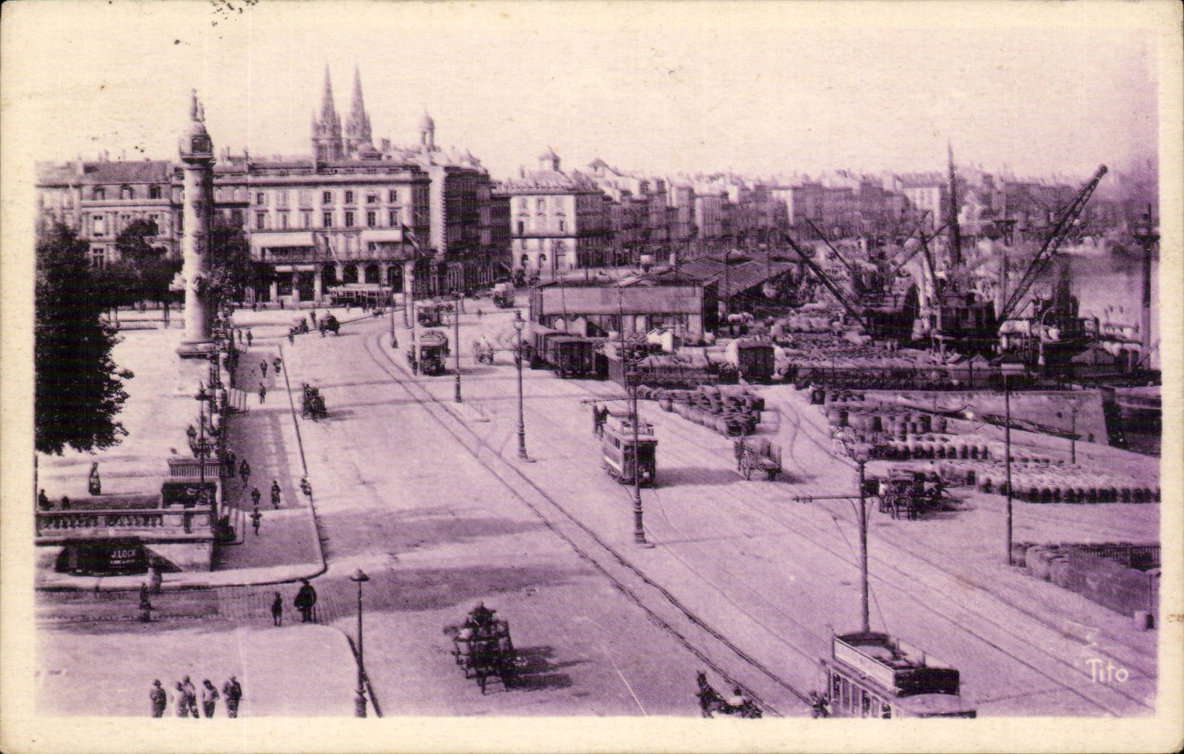 CPA Bordeaux the quay louis XVIII