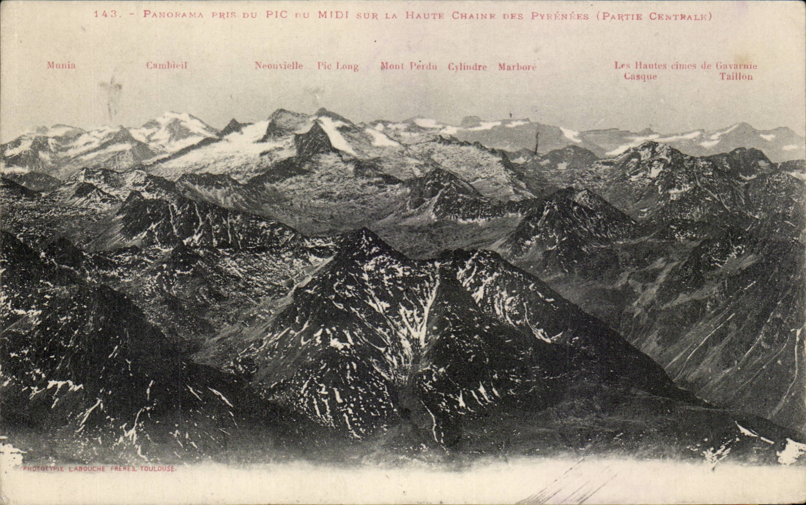CPA Panorama genommen von der Spitze von Miid auf der hohen Kette der Pyrenees