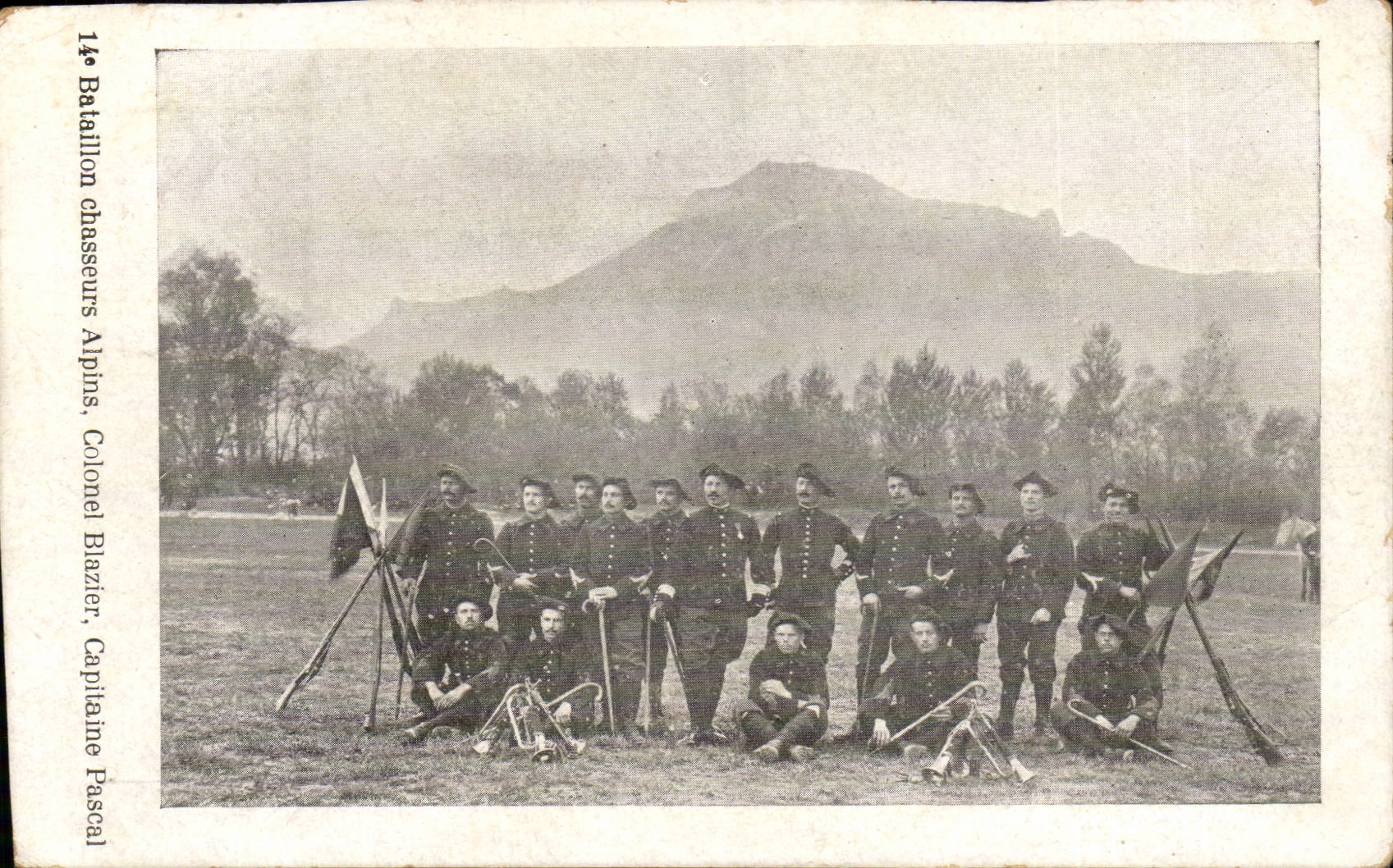 CPA Militaria 14th battalion Alpine hunters Colonel Blazier Pascal Captain