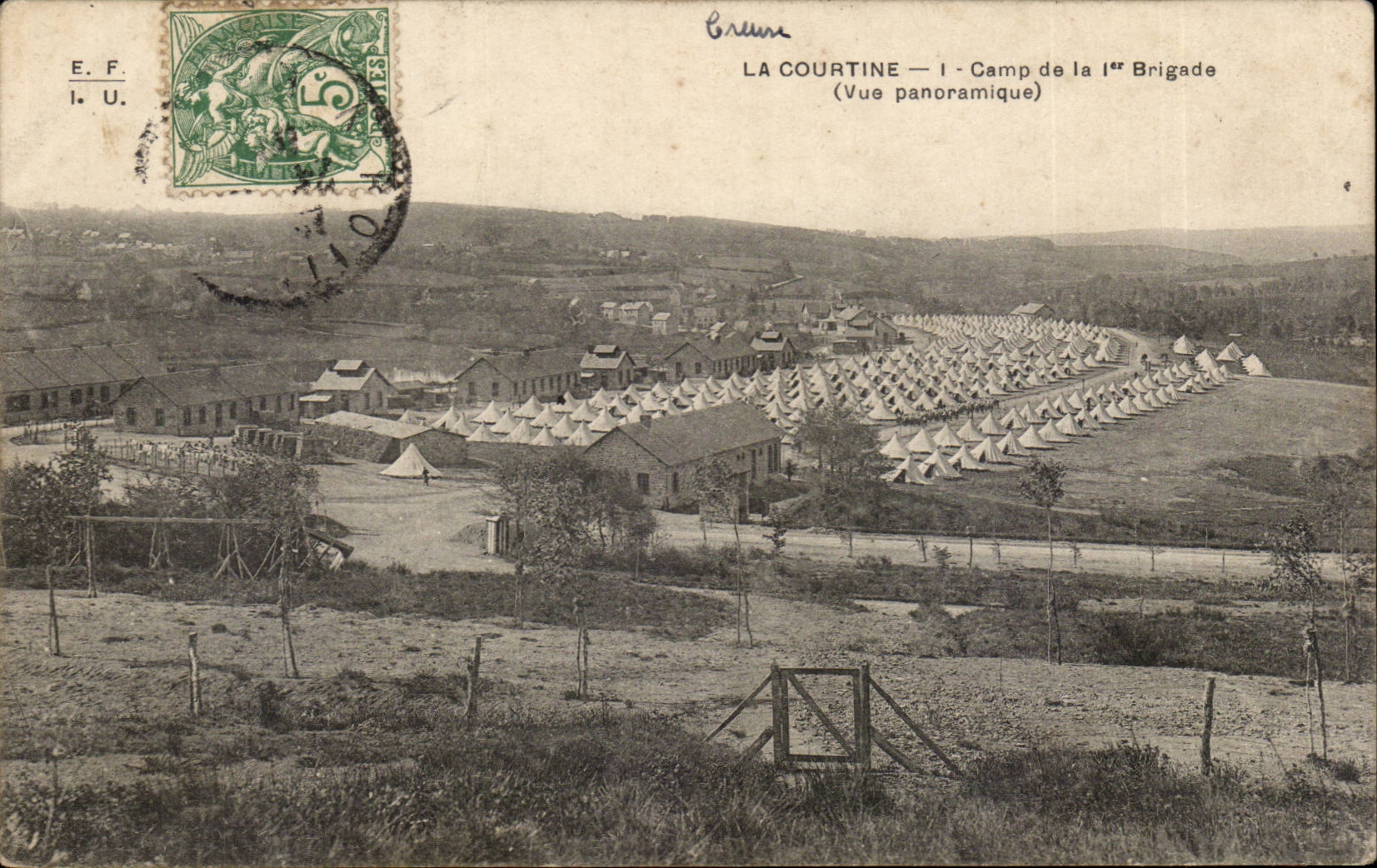 CPA Militaria Courtine Camp of the 1st brigade