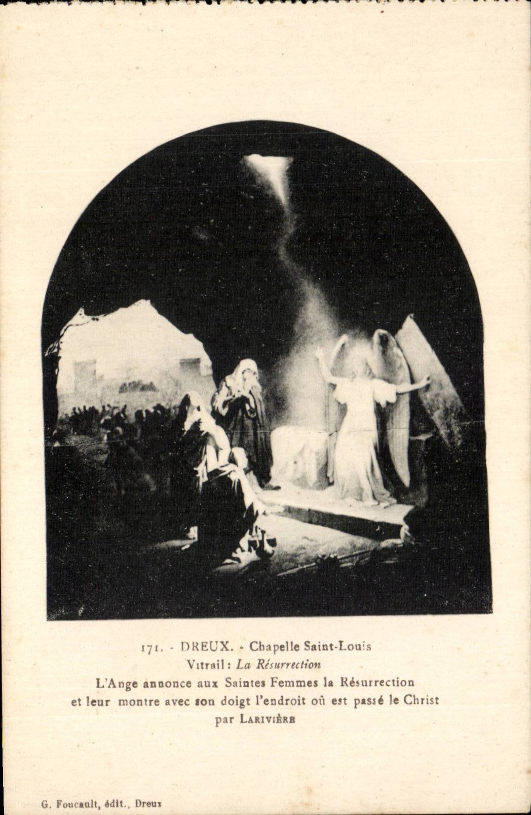 CPA Dreux Chapelle St Louis Vitrail Lange Resurrection announces to the holy women Resurrection