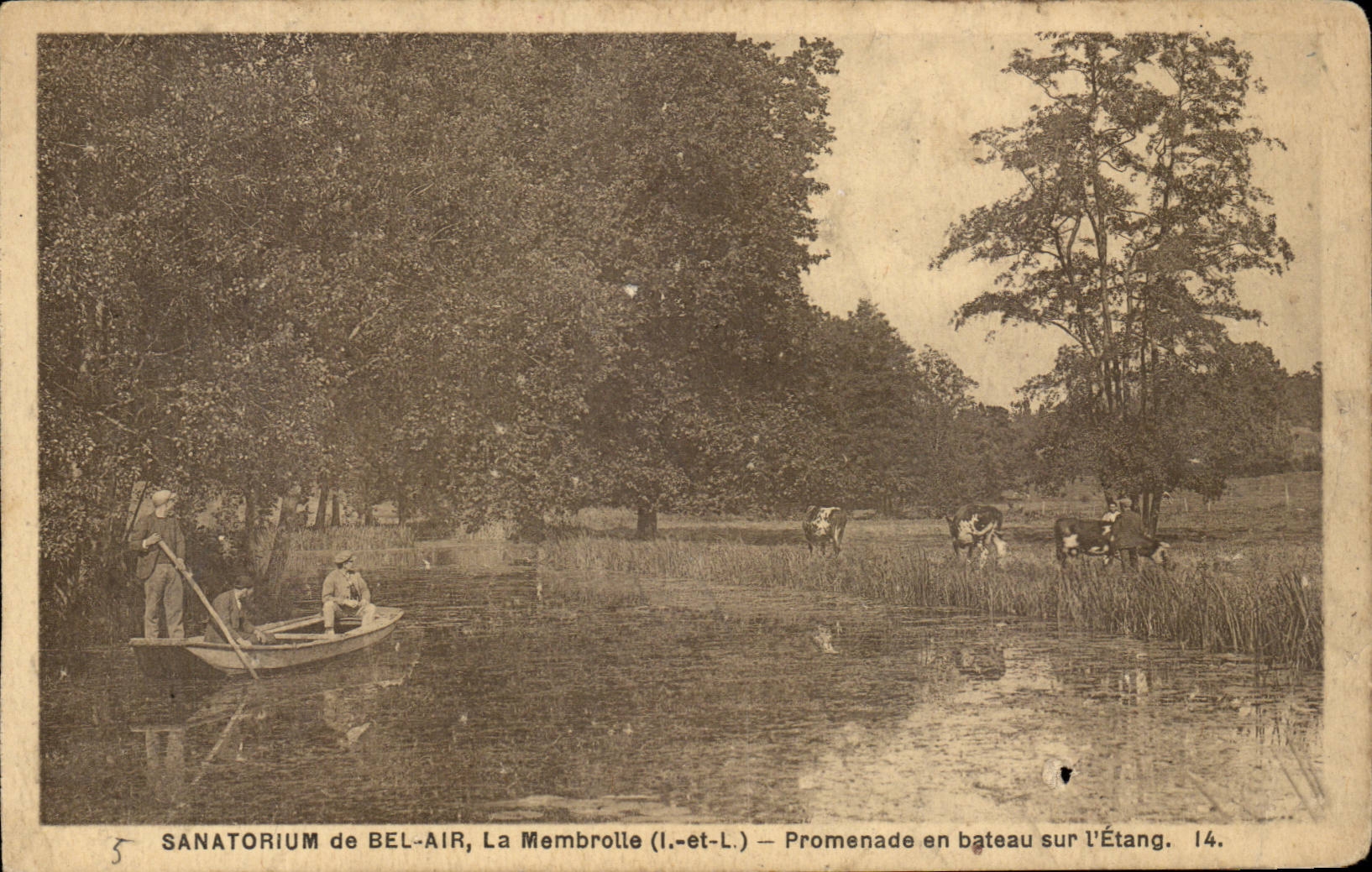 CPA Sanatorium de Bel Air La membrotte Promenade en bateau sur l'etang
