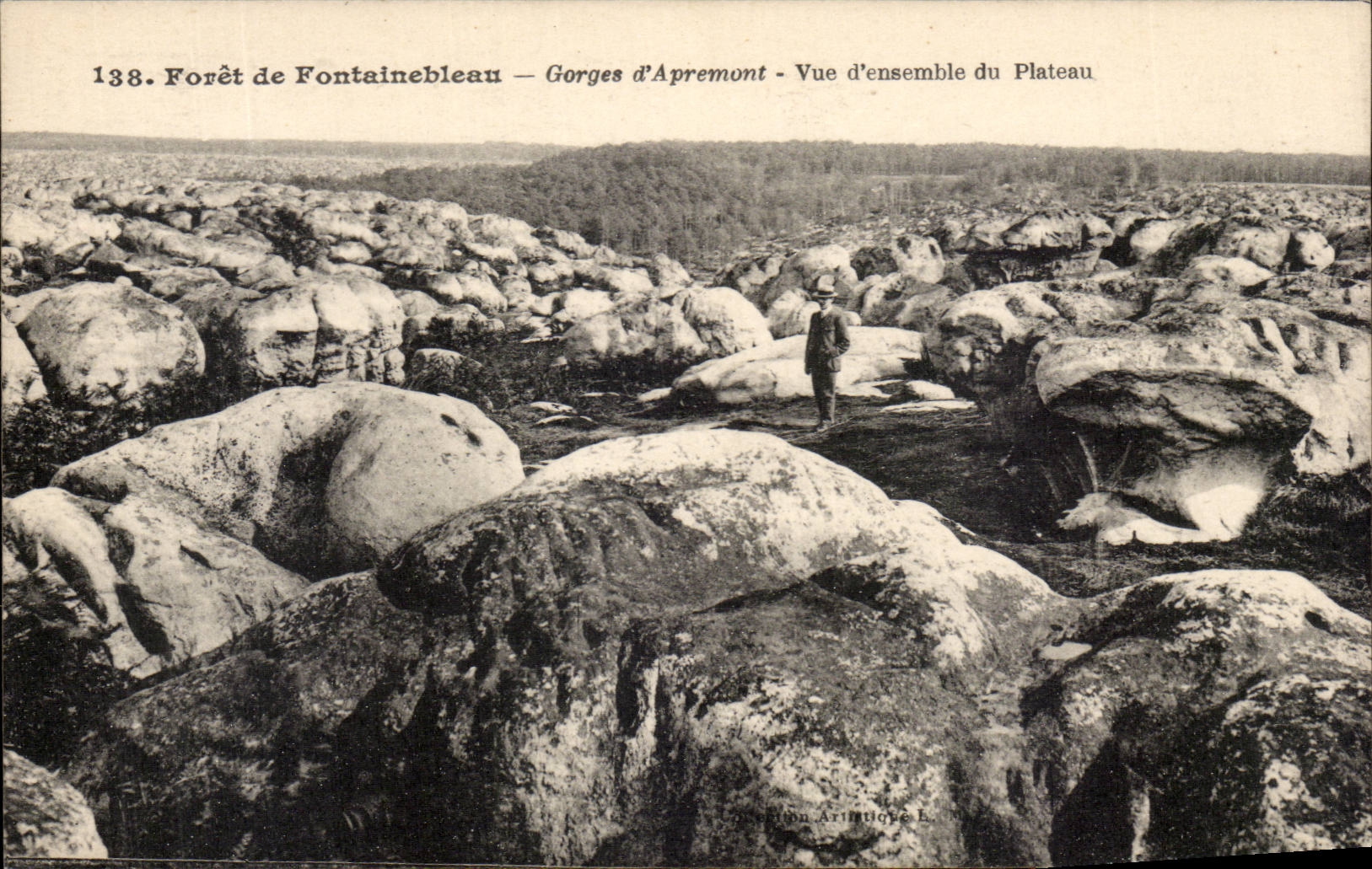 CPA Drill of Fontainebleau Falls of Apremont Overall picture of the plate