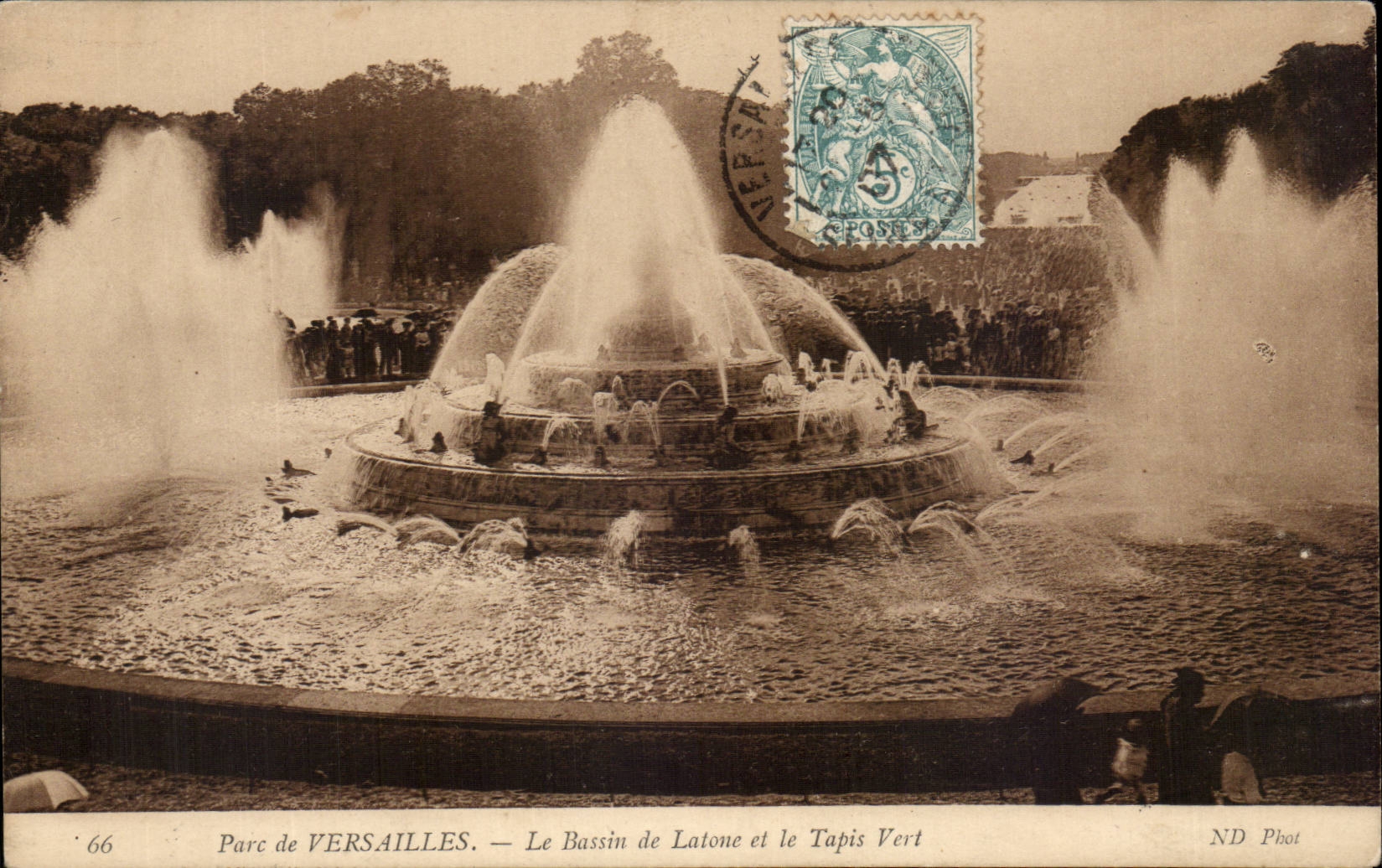 CPA Park of Versailles the basin of Latone and the green carpet