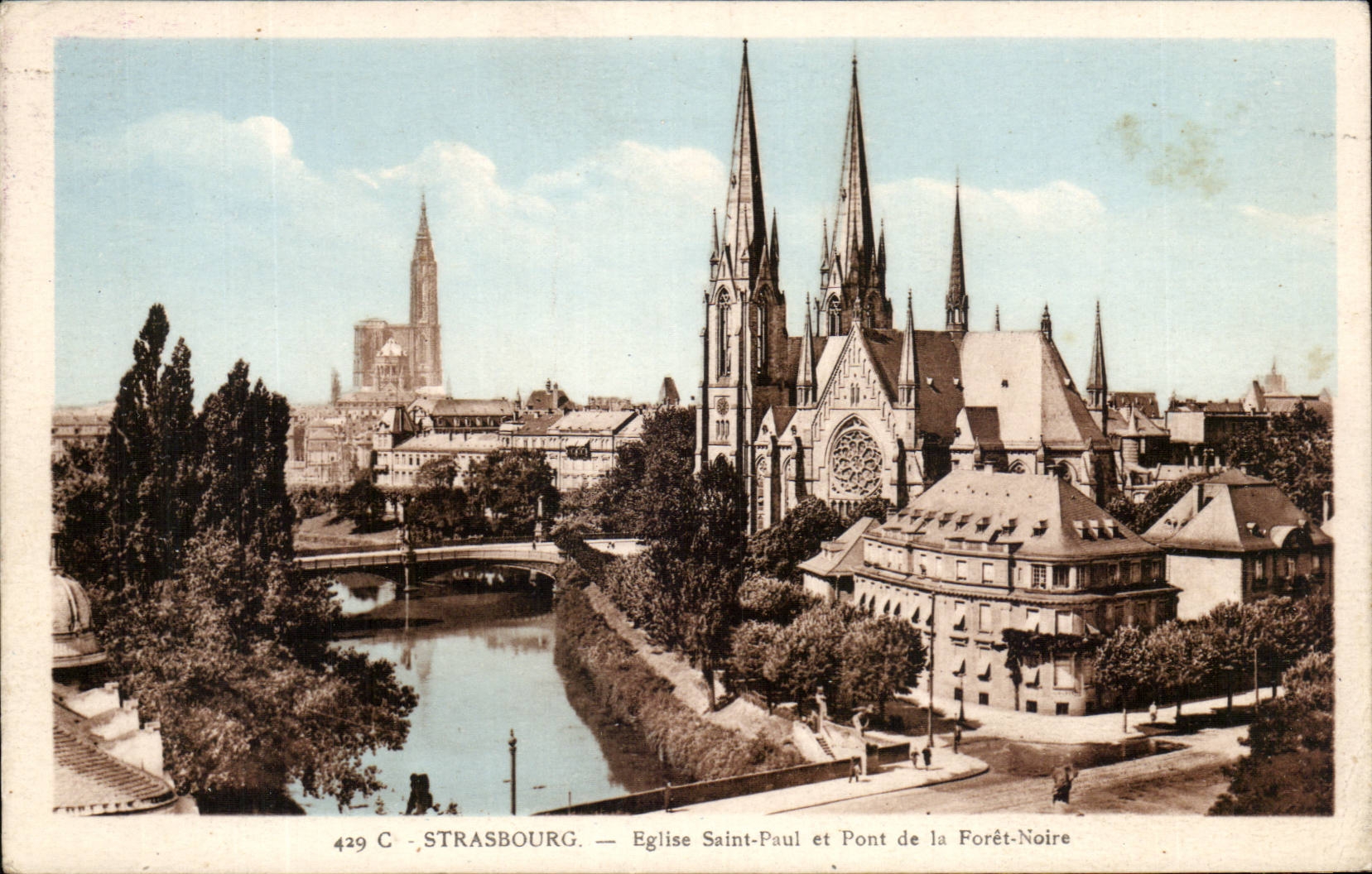 CPA Strasbourg black Saint Paul Church and bridge of the drill