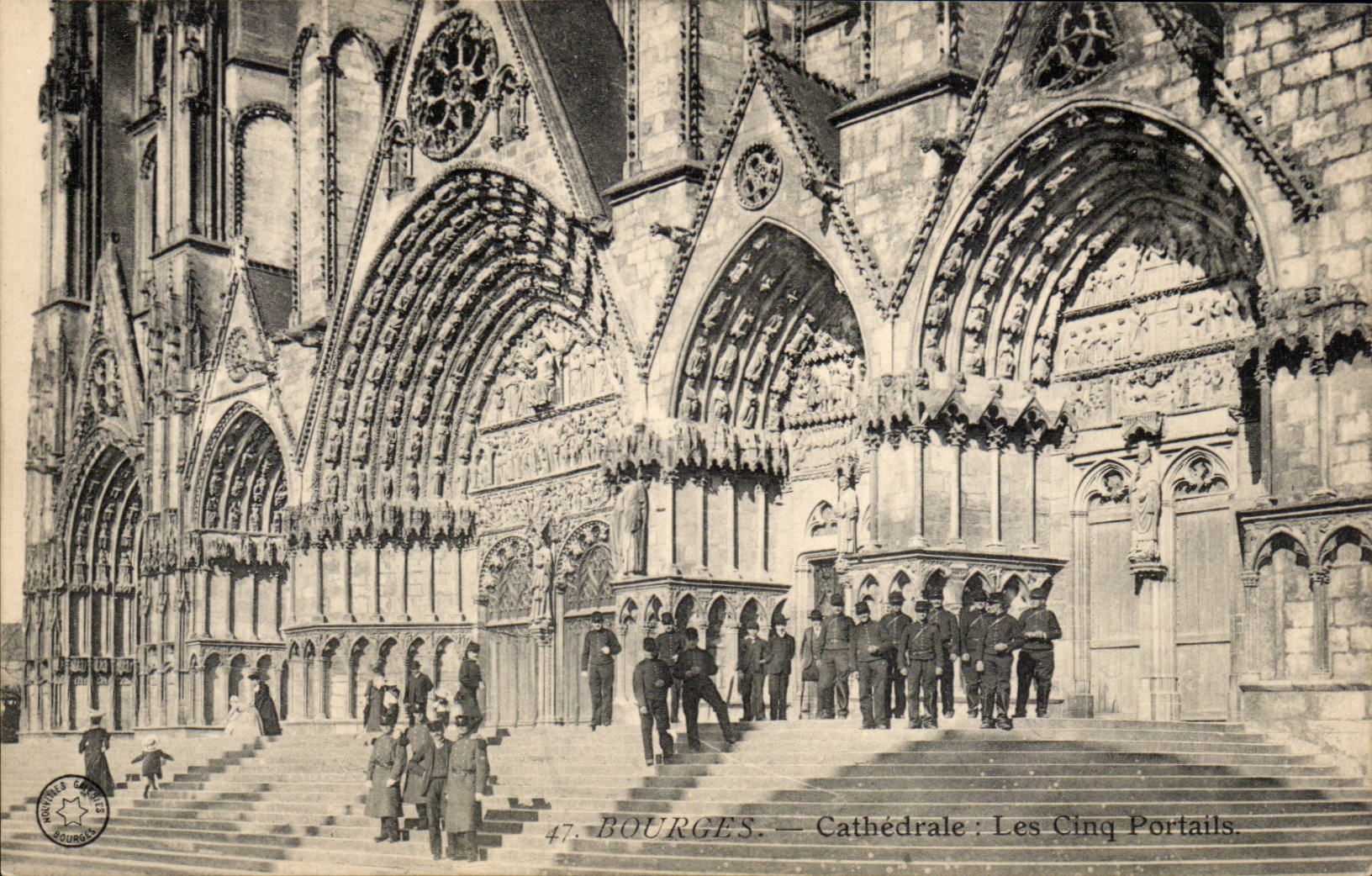 CPA Bourges Cathedral five gates